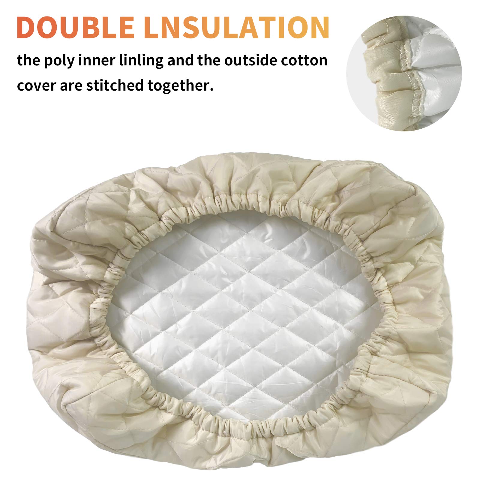 Homydom Ac Cover Indoor, Air Conditioner Cover Inside Ac Unit Cover Double Insulation Defender, High Elasticity, Light Yellow L