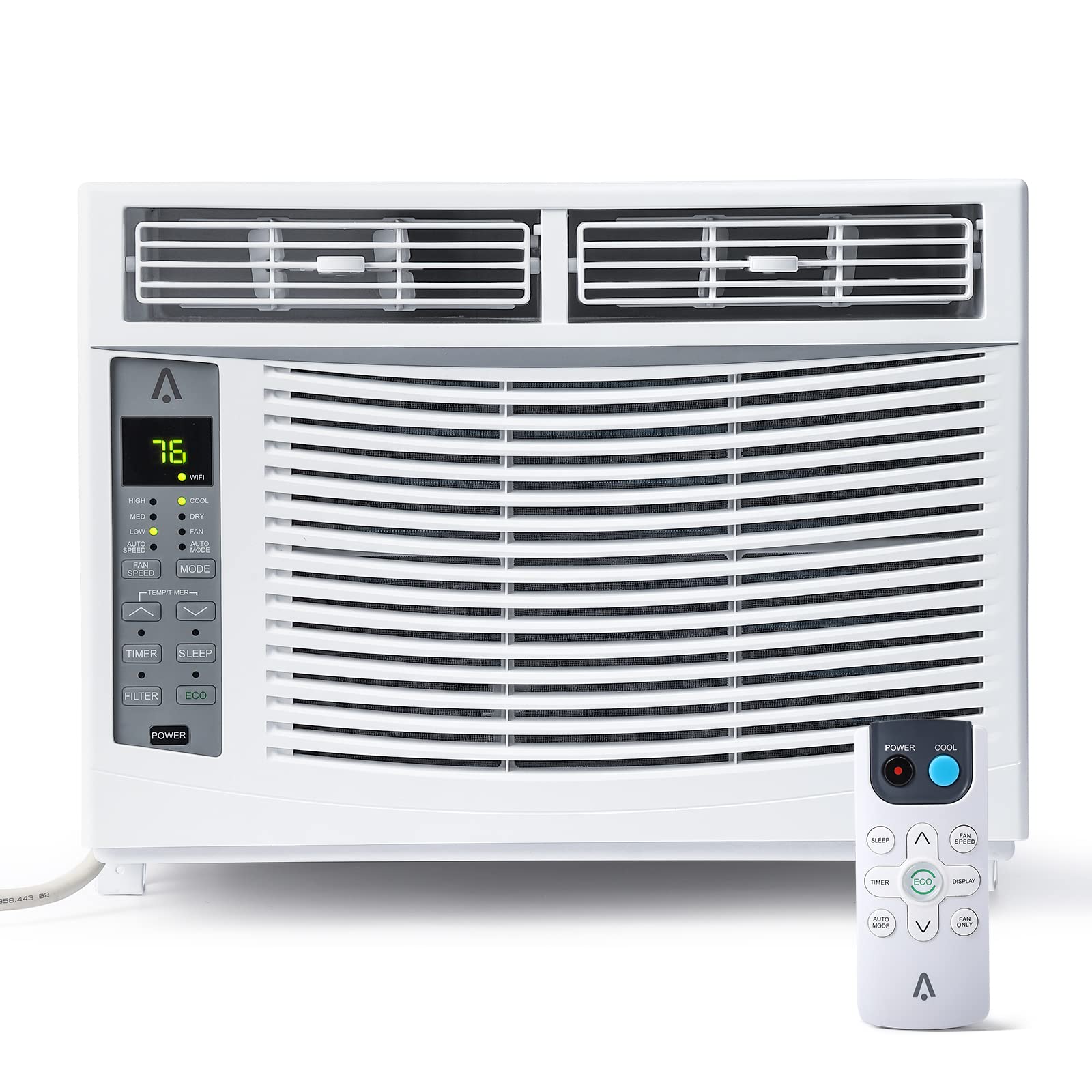 Litake 6,000 BTU Smart Window Air Conditioner - Cool up to 250 Sq. Ft. with Remote Control and WiFi, Energy Saving, Quiet, Dehum