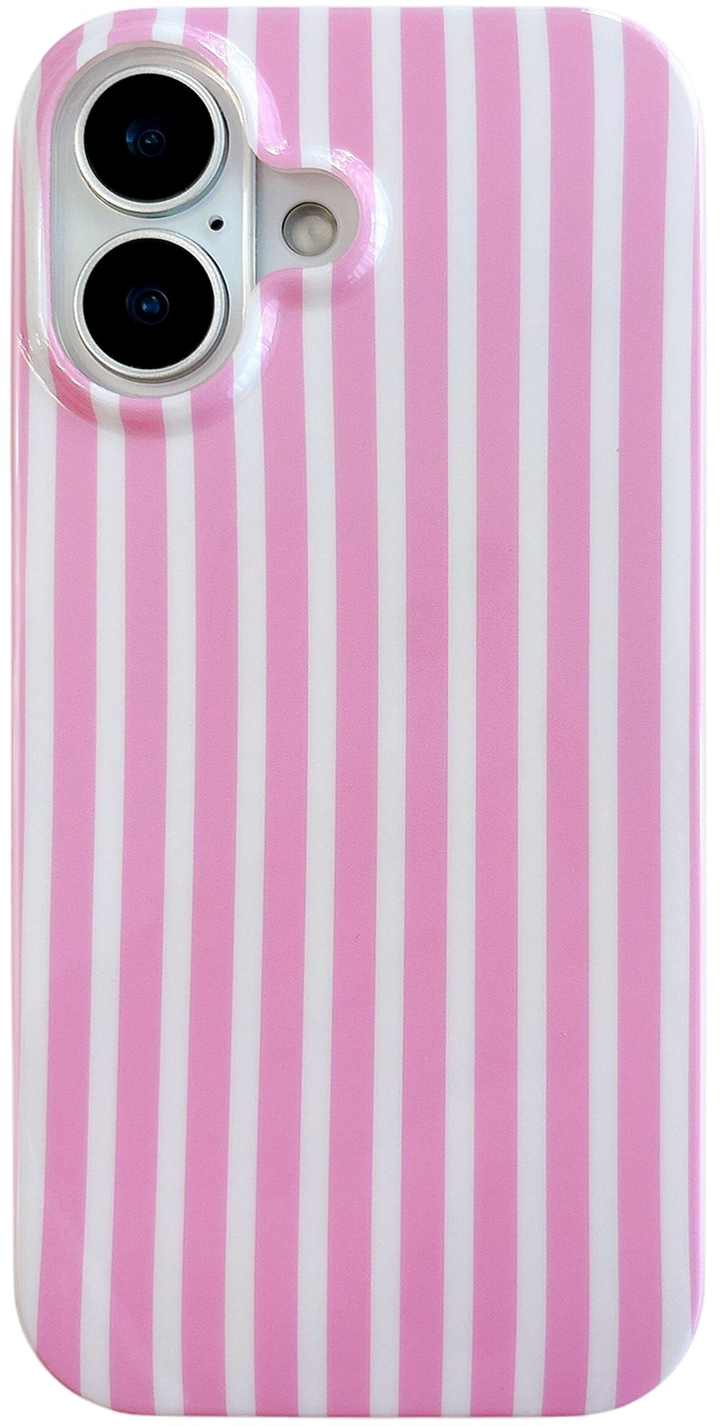 Qokey Compatible for iPhone 17 Case, Cute Stripes Aesthetics Phone Cover, Glossy Soft TPU Slim Lightweight Fashion Shockproof Ca