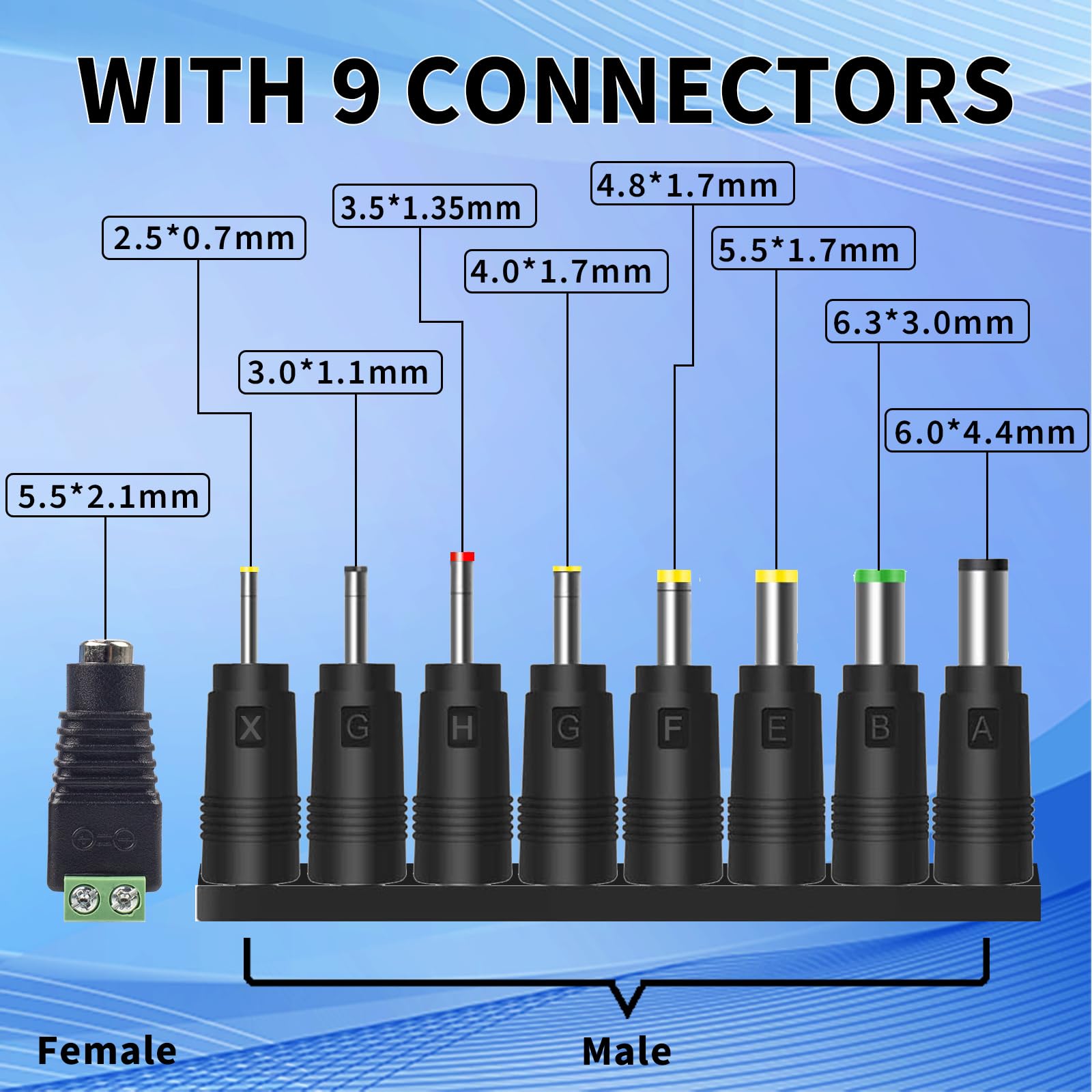 (Real 2A) Dc 12V Power Supply,12 Volt 2000Mah Ac Adapter W/ 9 Tips For Cctv Cameras, Router, Dc Cord   120Vac To 12Vdc,4Ft Dc Cord W/5.5Mm X 2.1Mm Barrel Plug, Ul Listed,By Centropower