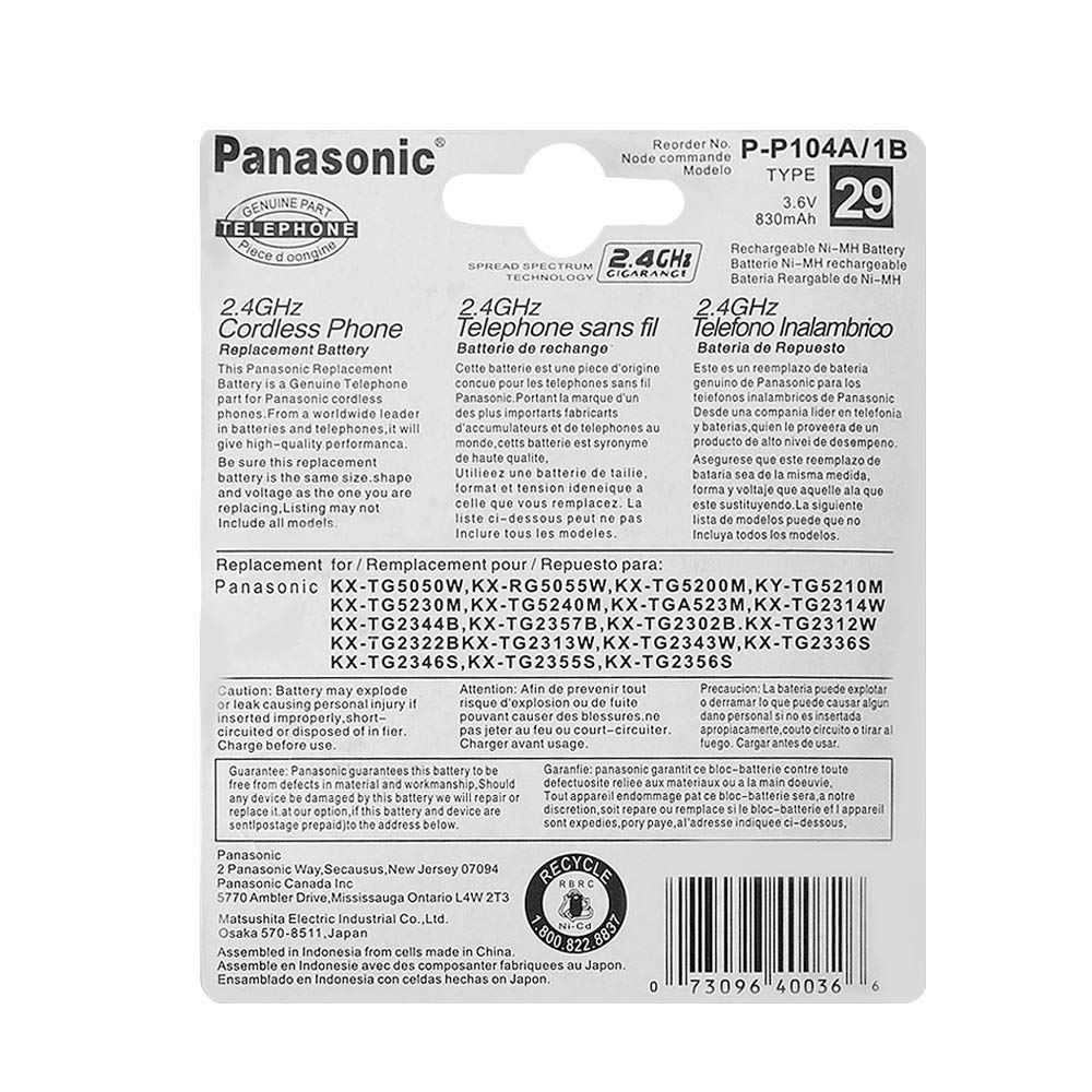 Triangle Power Hhr P104 Ni Mh Rechargeable Battery For Panasonic 3.6V 830Mah Aaa Battery For Cordless Phones