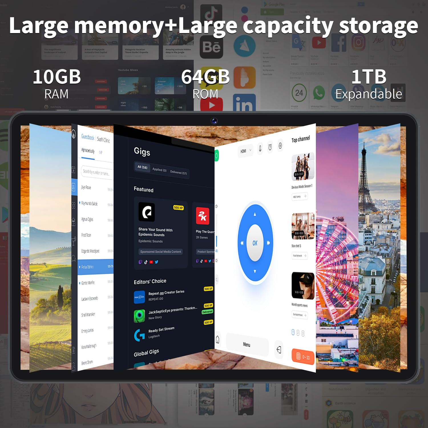 Tablet Android 14 Tablets, 64Gb+10(4+6 Expand)Gb/512Gb Expandable, Octa Core Tablet With Dual Band Wifi, Fast Charging Battery,