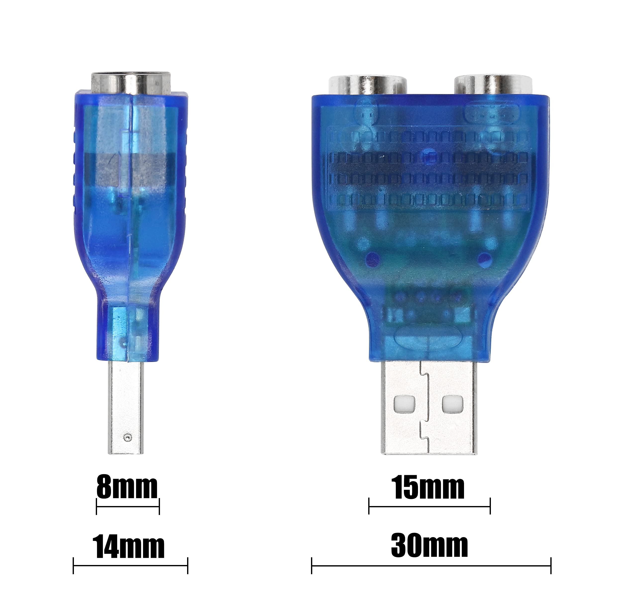 Yacsejao Usb To Ps2 Adapter Usb A Male To Dual Ps/2 Female Converter Splitter For Mouse Keyboard (2 Pcs)