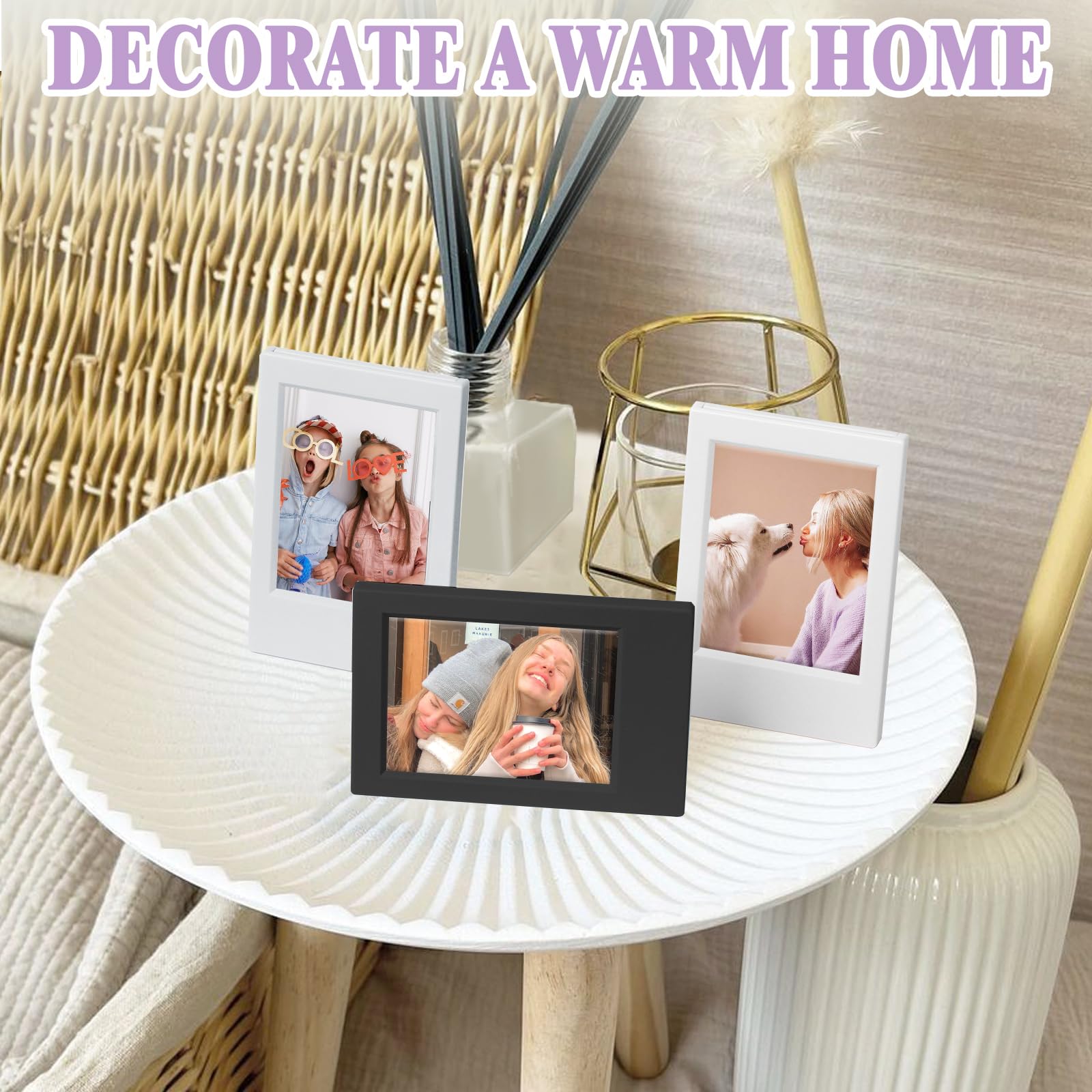 Caiyoule Mini Picture Frame For Instax Mini 99/12/11/9/8/7+/Evo 3'' Film Classic For Polaroid 2X3 Photo Frame (10 Pack)