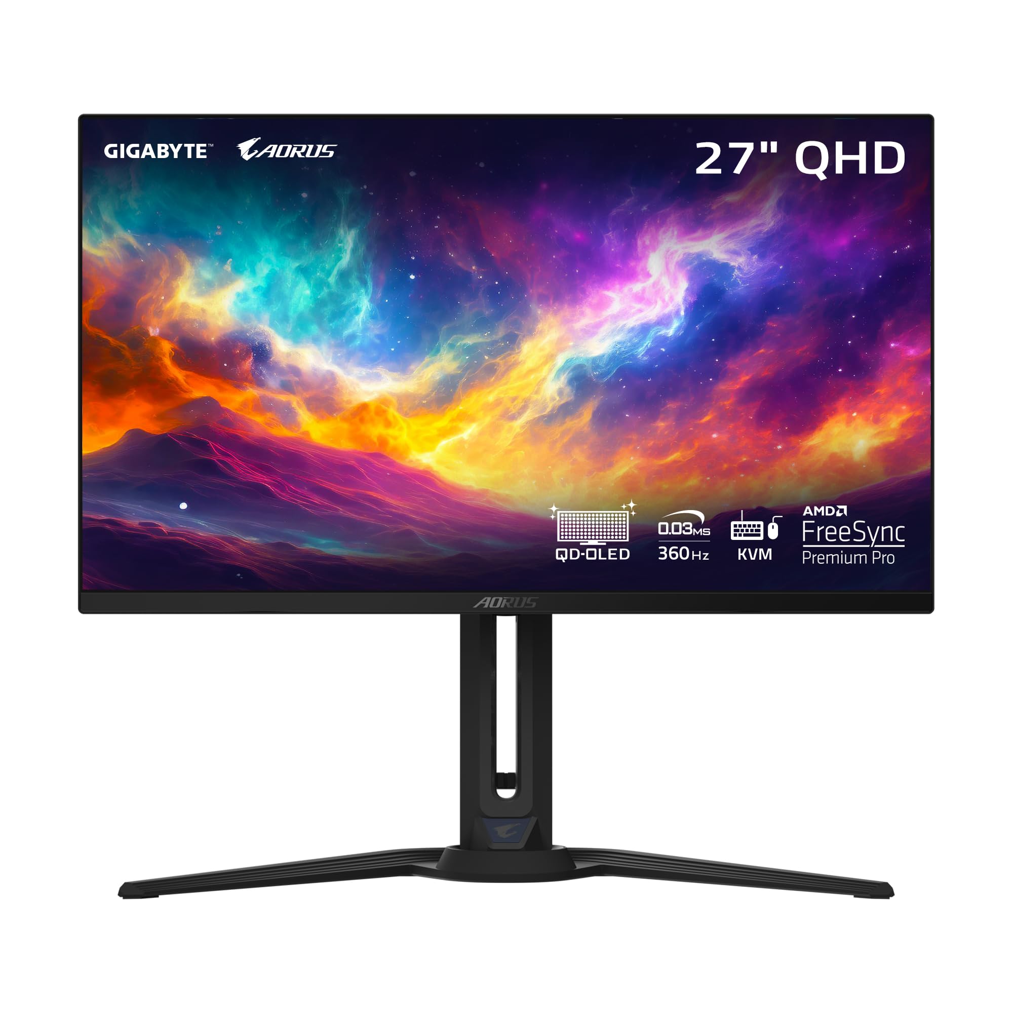 Gigabyte   Aorus Fo27Q3 27'' Qd Oled Gaming Monitor   Qhd 2560X1440 360Hz   0.03Ms Gtg   Amd Freesync Premium Pro   Type C Kvm  