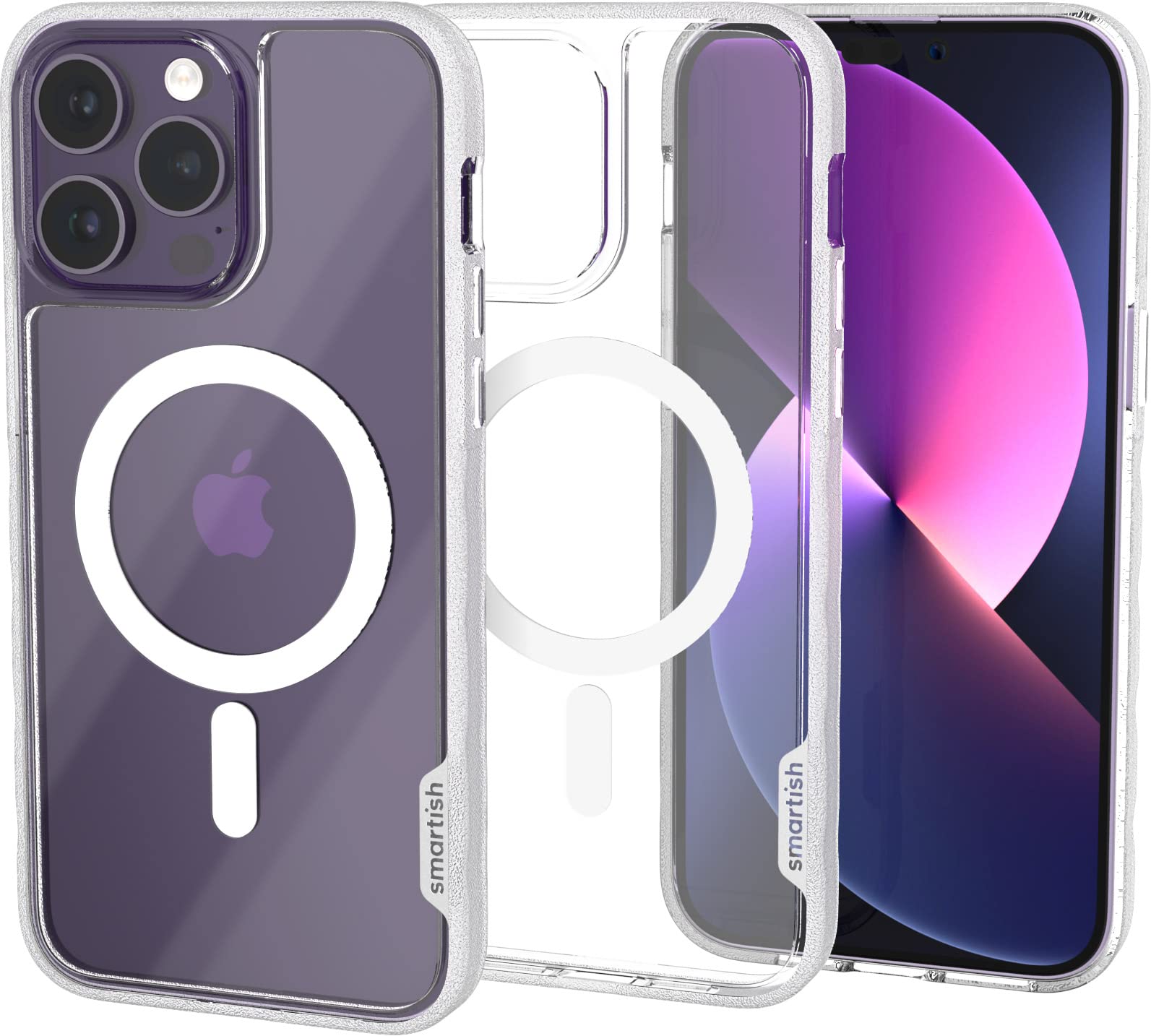 Smartish iPhone 14 Pro Max Slim Case - Gripmunk Compatible with MagSafe [Lightweight + Protective] Thin Grip Cover - Nothin to 