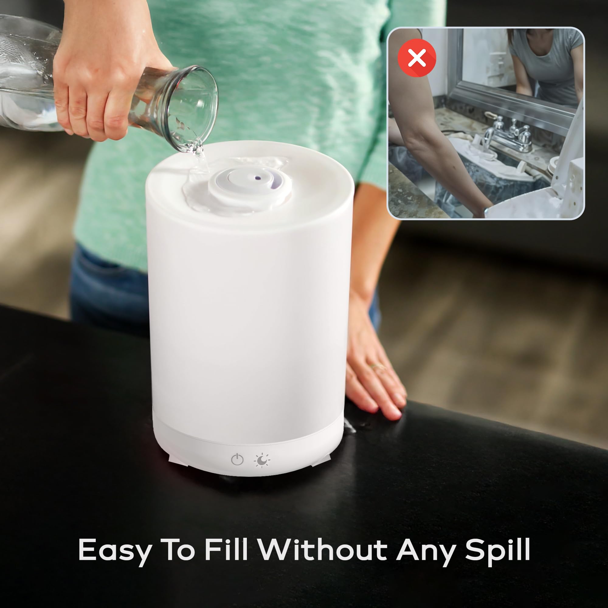 Bell+Howell 4L Top Fill Humidifiers For Bedroom, Color Changing Air Humidifier For Large Room, Cool Mist Humidifiers For Bedroom