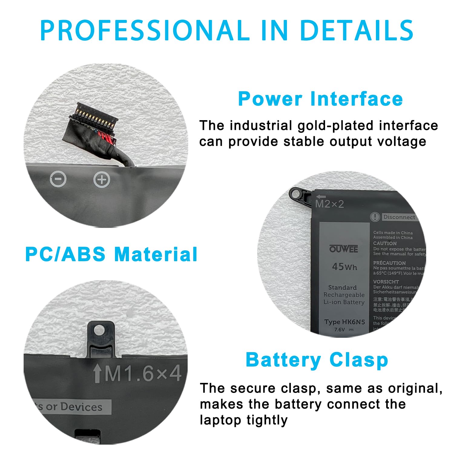 Ouwee Hk6N5 Laptop Battery Compatible With Dell Xps 9370 9380 7390 Inspiron 5390 5391 7490 Vostro 5390 5391 Latitude 3301 Inspir