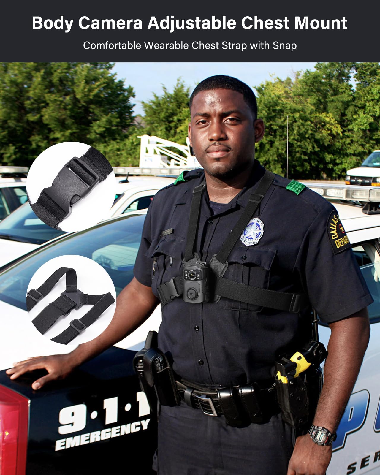 Boblov Dual Shoulder Mount, Body Worn Camera Vest Mount, For All Brand Body Camera, Wearable Body Camera Mount With Adjust Board