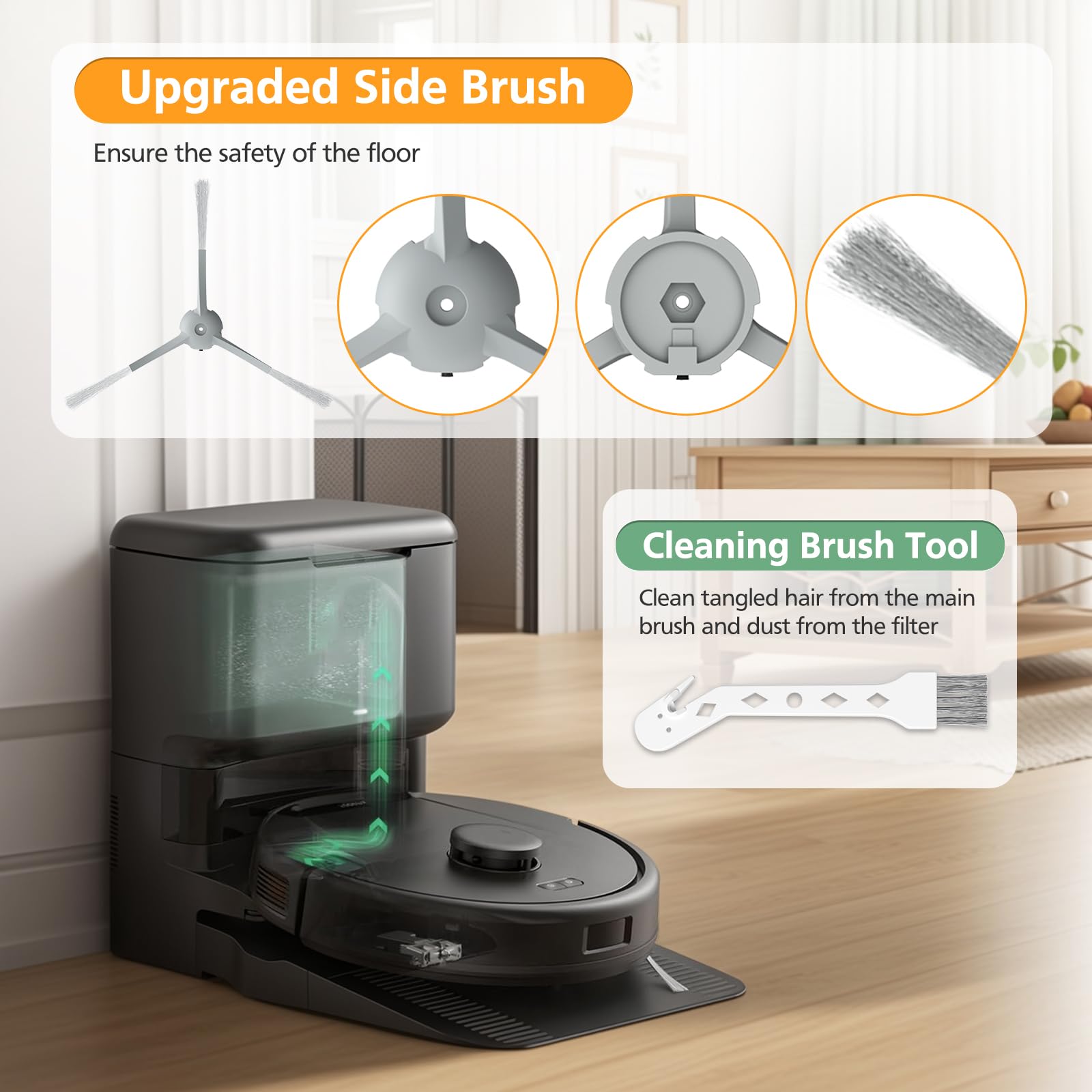 19 Pack Replacement Accessories Kit Compatible With Eufy L60/ L60 Ses/ L50/ L50 Ses Robot Vacuum Replacement Parts, 2 Pack Rolle