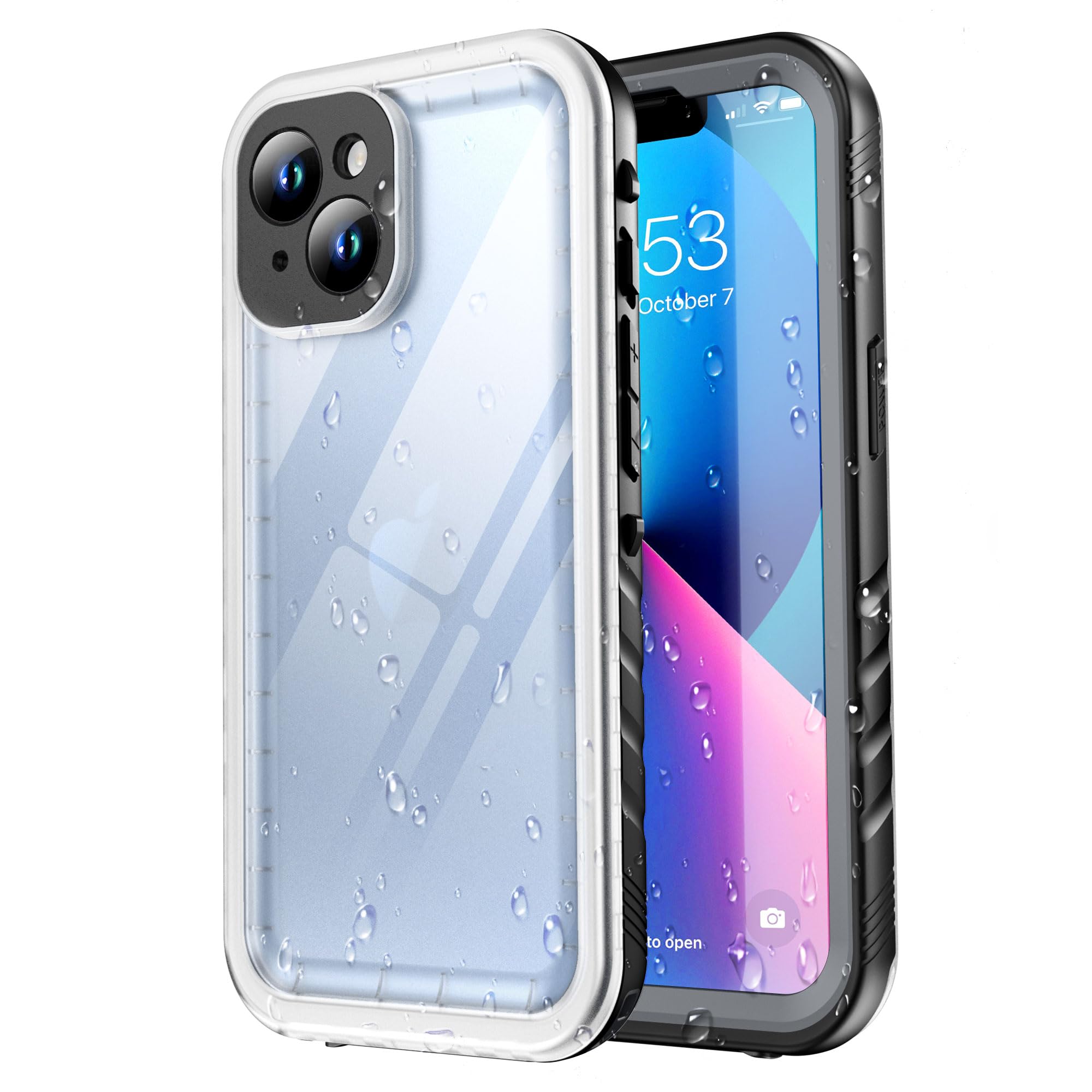 Sportlink Waterproof Case For Iphone 13, Shockproof Dustproof 13 Phone Case With Built In Clear Screen Protector, Full Body Heav