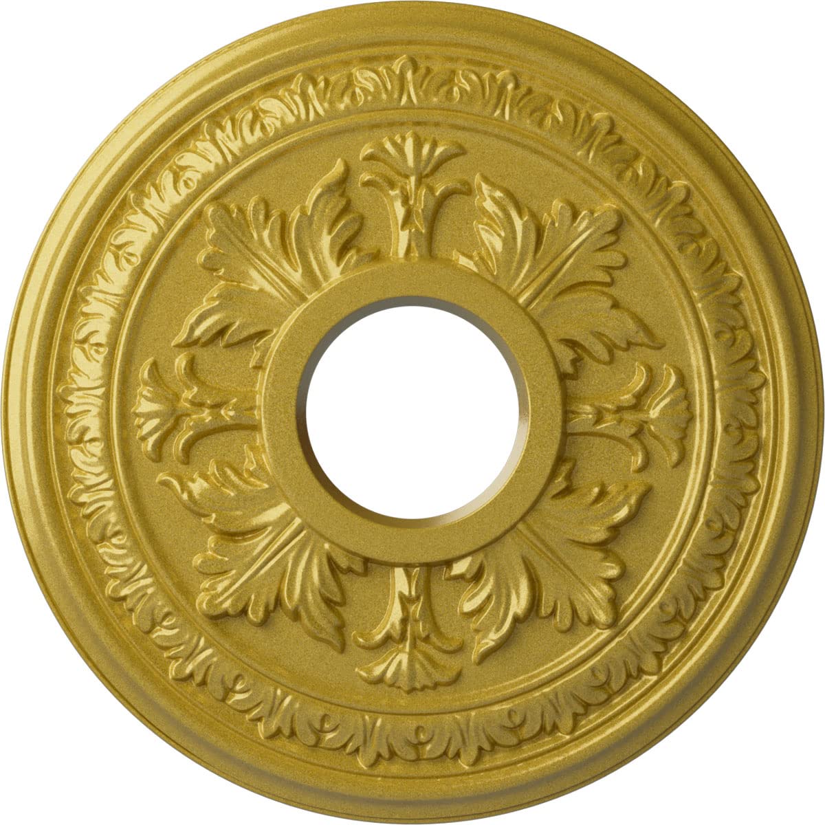 Ekena Millwork CM15BARGS 15 3/8OD X 4 1/4ID X 1 1/2P Baltimore Ceiling Medallion Fits Canopies Up to 5 1/2, Rich Gold