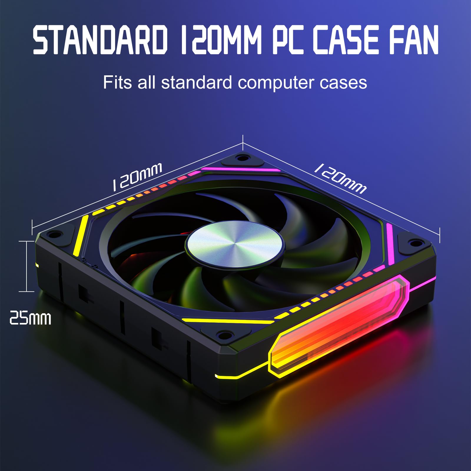 Modular Prism Building Block Chassis Fan, 120Mm Led Fan Compatible With Asus Aura, Msi Mystic Light For Pc Chassis, Computer Cpu