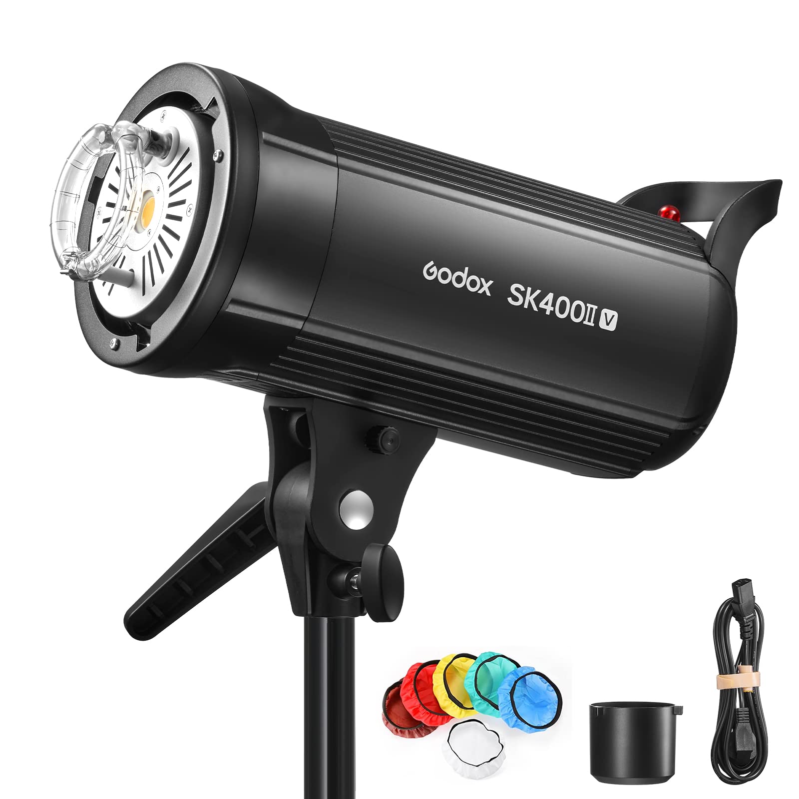 Godox Sk400Ii V 400Ws Photo Studio Strobe Flash Monolight Light With Bowens Mount, 10W Led Modeling Lamp For Studio Shooting Wit