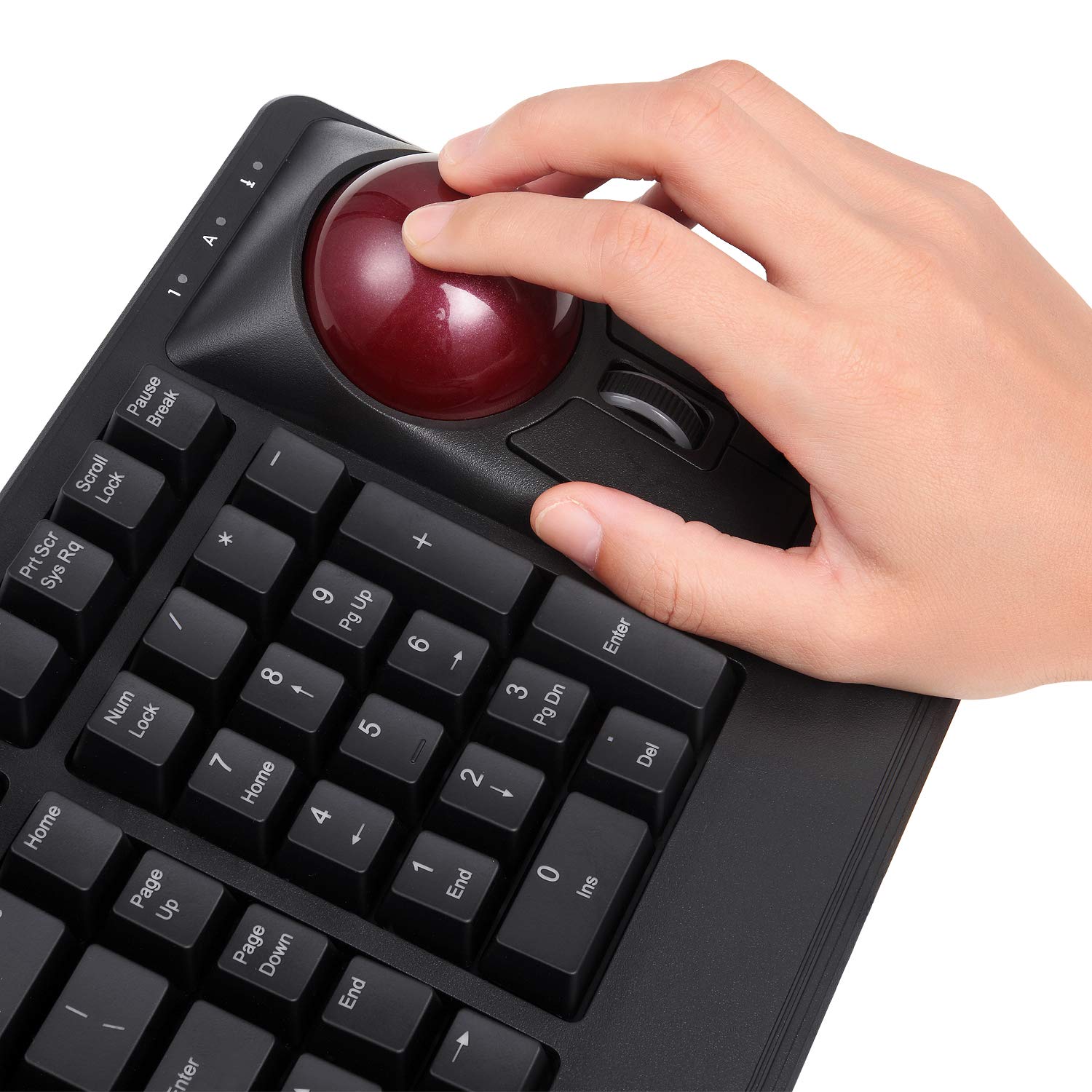 Perixx Periboard 522 Wired Trackball Mechanical Keyboard, Build In 2.17 Inch Trackball With Pointing And Scrolling Feature, Durable 3.2Lbs Weight