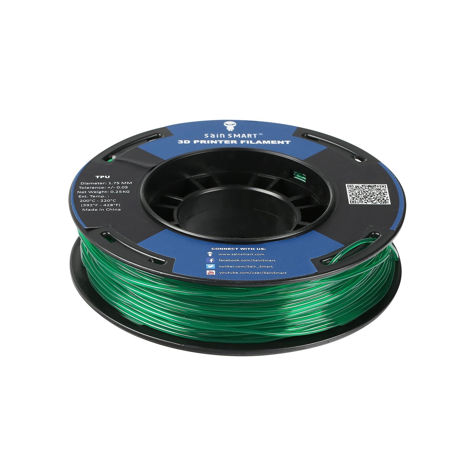 Sainsmart Tpu Filament 1.75 Dark Green Flexible Tpu 3D Printing Filament 1.75 Mm 250G Translucent Color Dimensional Accuracy +/  0.05 Mm