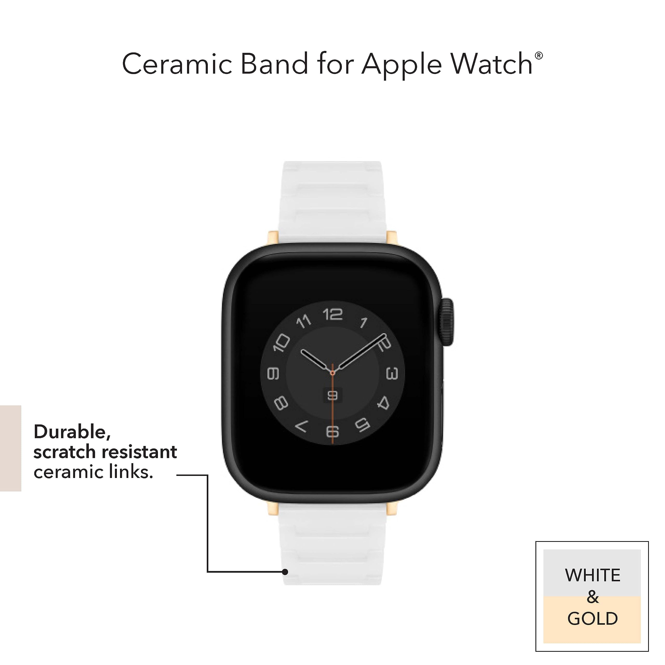 Anne Klein Women'S Ceramic Fashion Band For Apple Watch Secure, Adjustable, Apple Watch Band Replacement, Fits Most Wrists