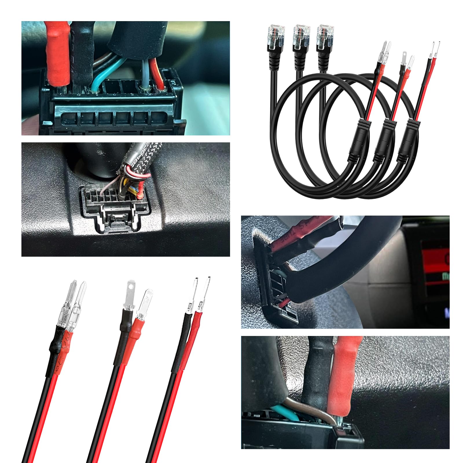 Sdsaczmu Radar Detector Mount,Rearview Mirror Rod Radar Mounting Bracket+Rearview Mirror Hard Wire Power Cord Kit16,With Inline