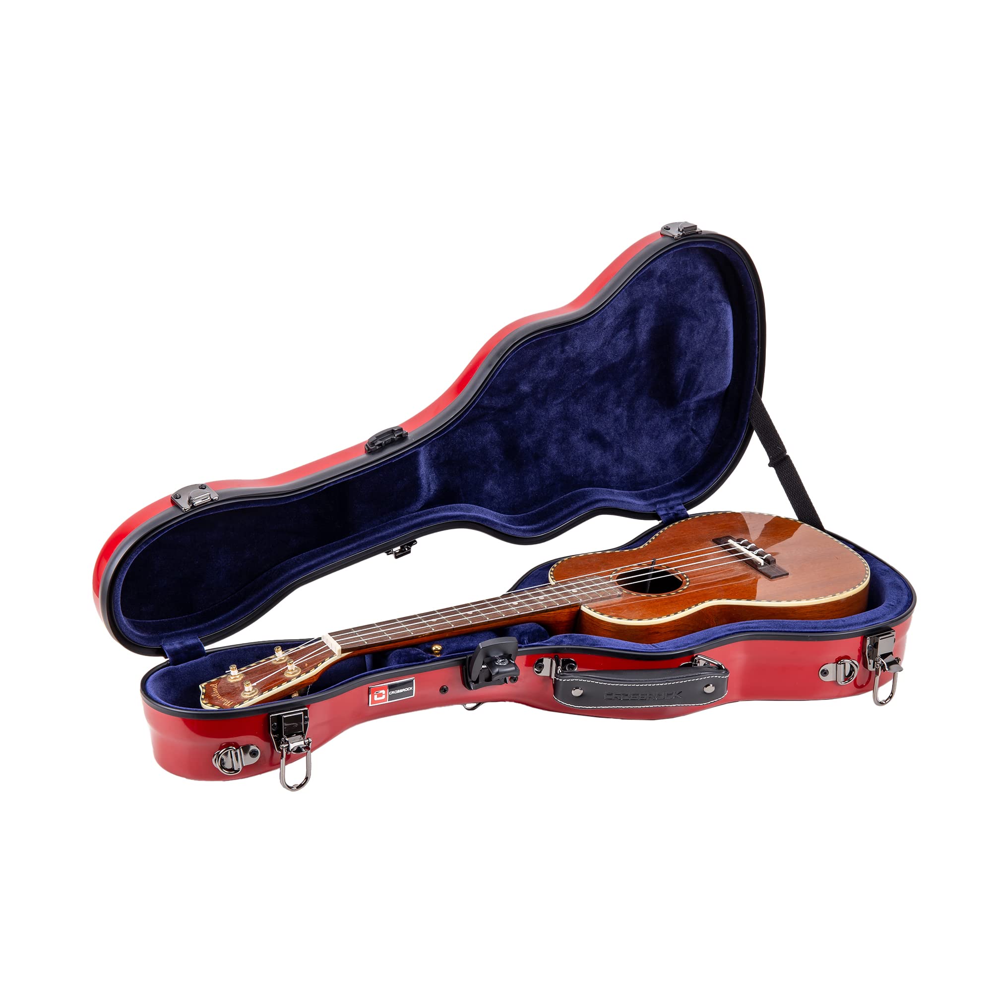 Crossrock Deluxe Fiberglass Tenor Ukulele Case With Tsa Lock, Red (Crf2020Turd)