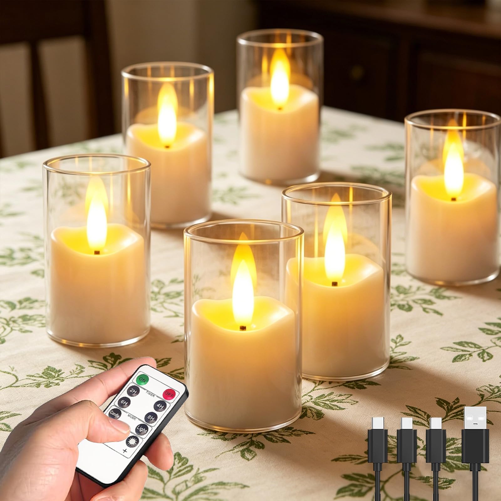 Utwickeln Rechargeable Tea Lights with Remote, Battery Operated Votive Candles 1.7x2.5 Timer Flicker, Flameless Tea Lights LED f