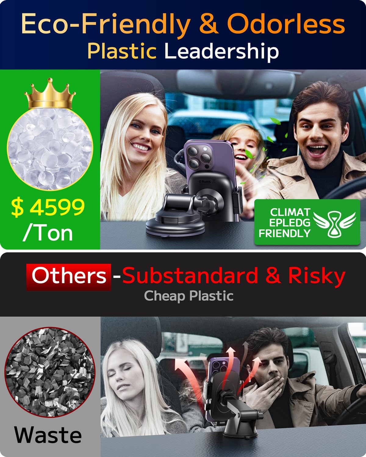 Qifutan Dash Mounted Phone Holders For Your Car Dash Phone Mount For Car Dashboard Air Vent Multi-Mount 3 In 1 Vehicle Windshiel