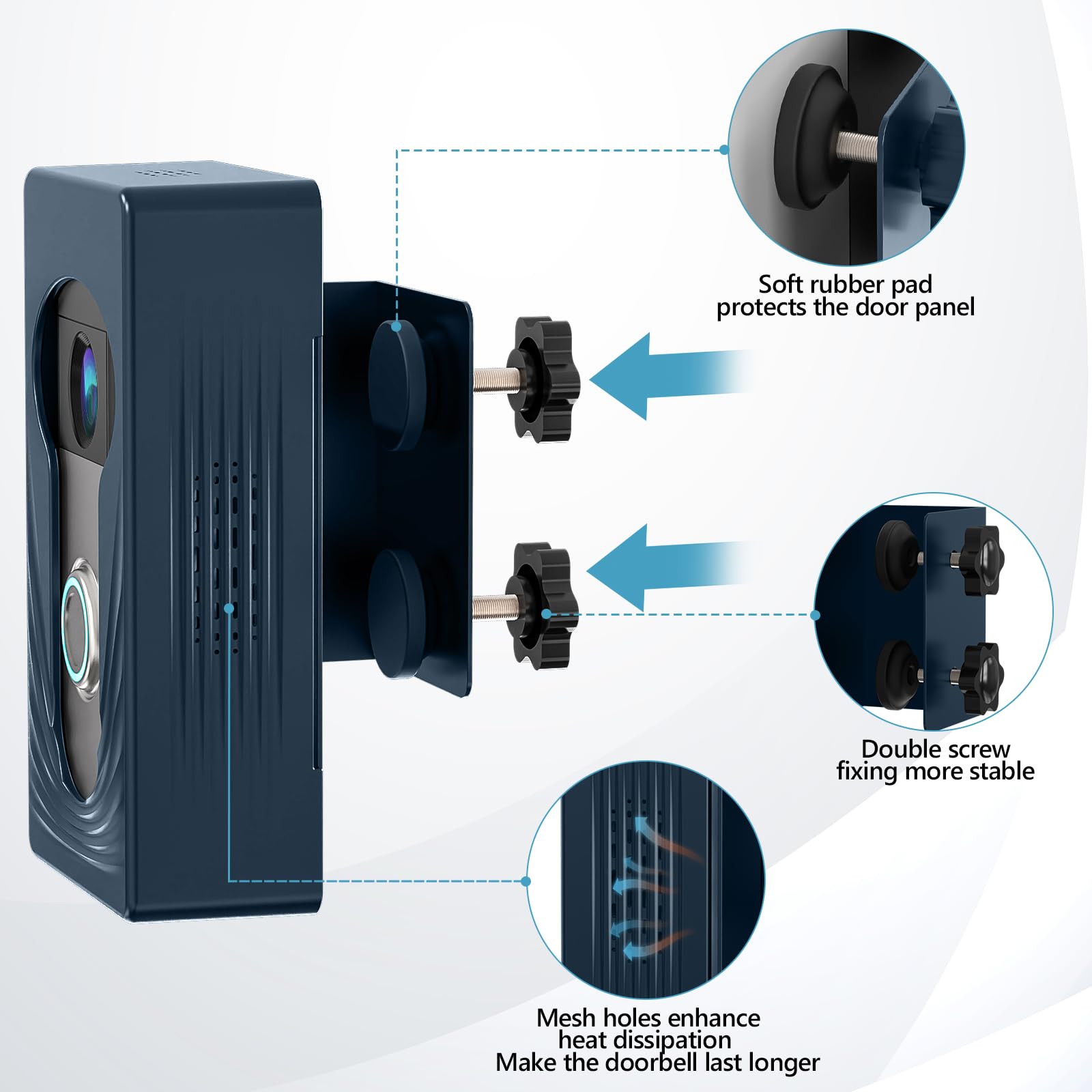 Wireless Video Doorbell Mount For Ring/Blink/Eufy, Compatible With Ring 4/3/2/1, No Drill Anti Theft Camera Mount, Camera Holder