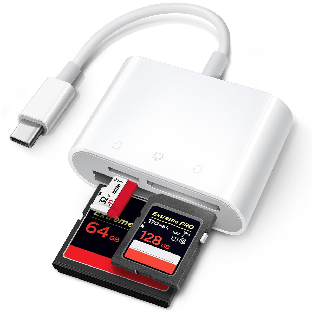 Usb C Sd Card Reader For Iphone 15/Ipad/Mac, Chiaopio Usb C To Sd Cf, Type C Memory Card Adapter With Compact Flash/Cf/Sd/Micros