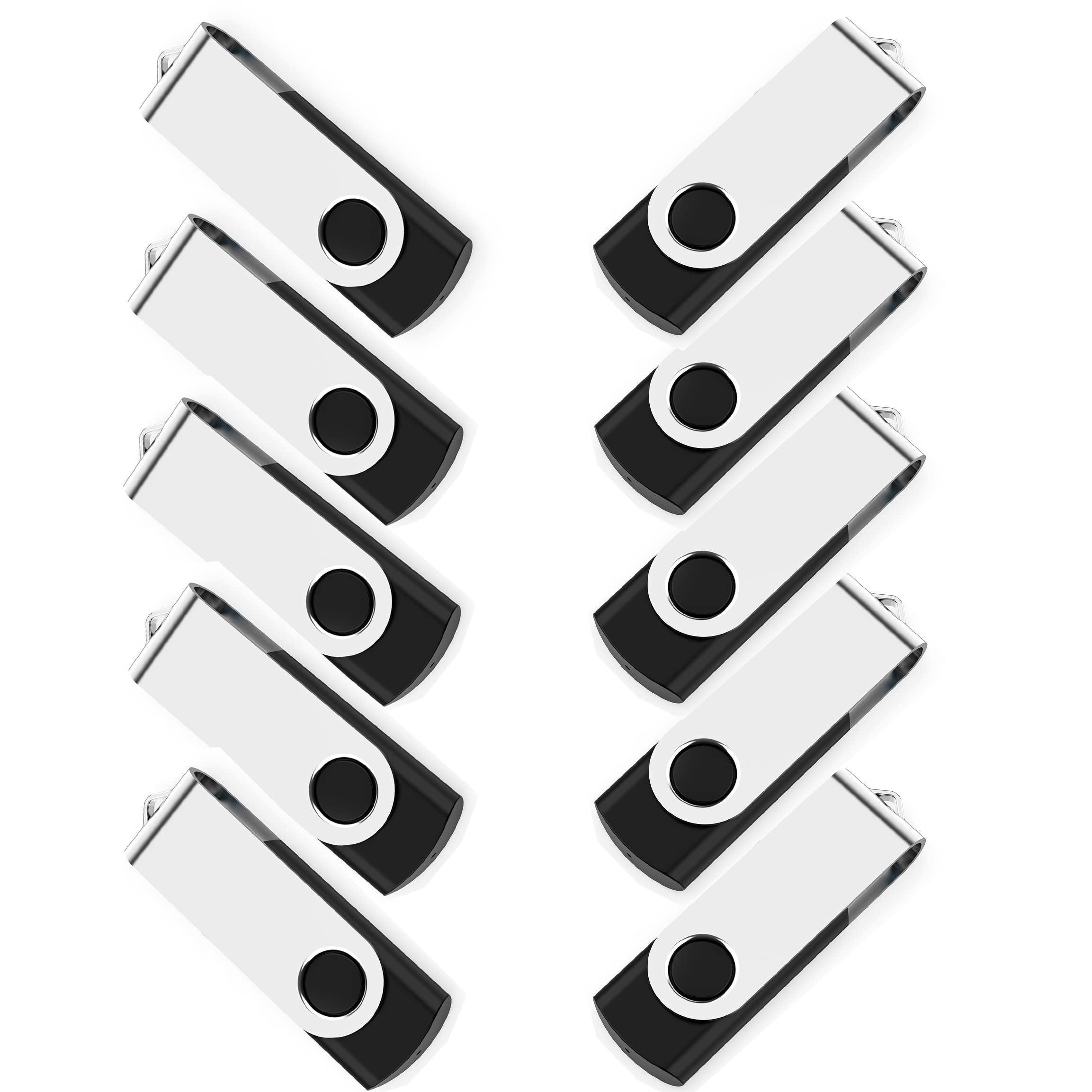 10 Pack 128Mb Usb Flash Drive Bulk Pack, Bulk Usb 2.0 Flash Drives Thumb Drive Swivel Memory Stick Jump Drive Pen Drive Zip Driv
