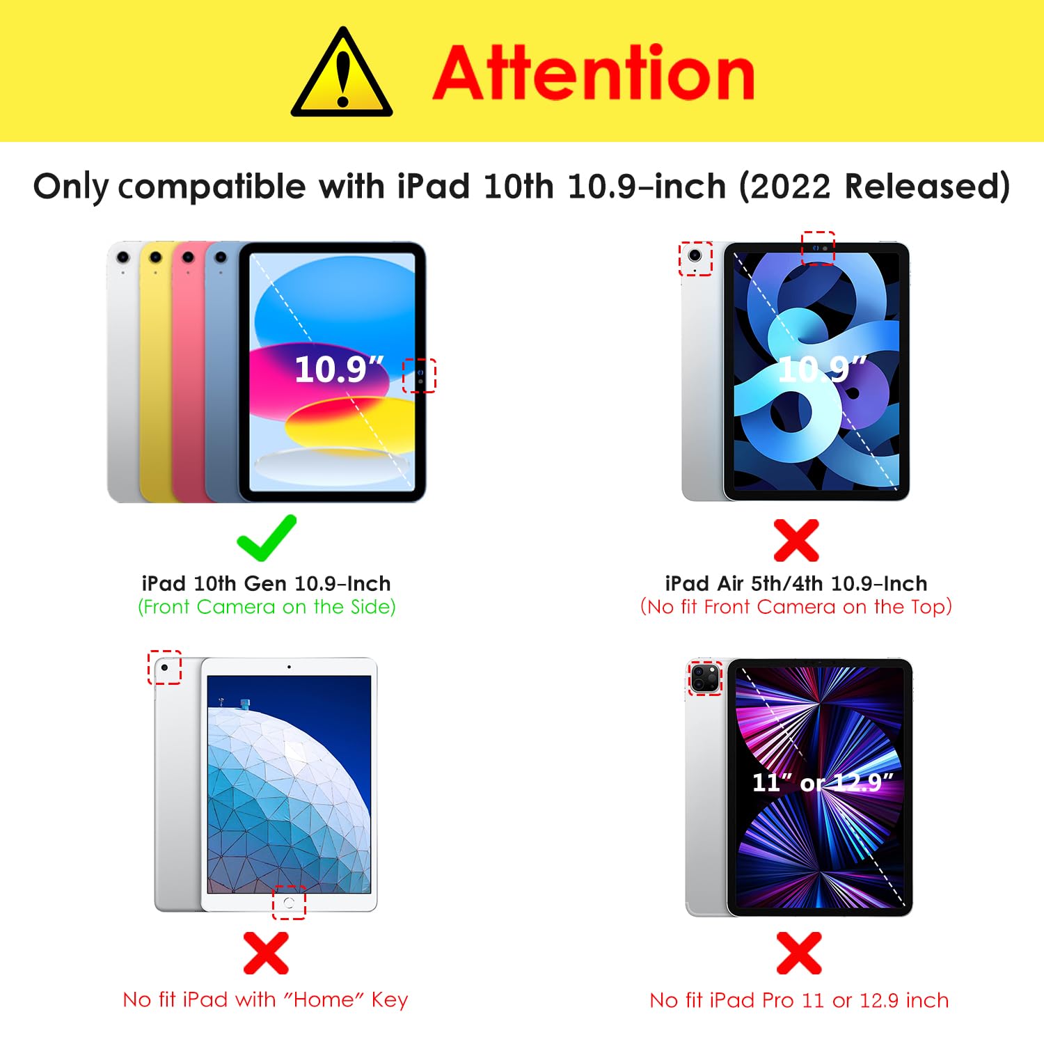 Dttocase For Ipad 10Th Generation Case 2022, 10.9 Inch Case With Clear Transparent Back And Tpu Shockproof Frame Cover [Built In