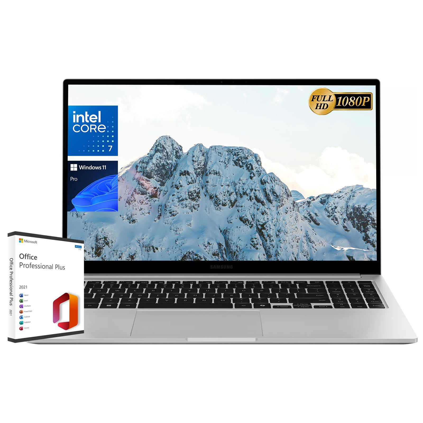 SAMSUNG Galaxy Book4 Business Laptop, 15.6 FHD Display, Intel 10-Core 7-150U, 16GB RAM, 512GB SSD, Backlit Keyboard, WiFi, Long 