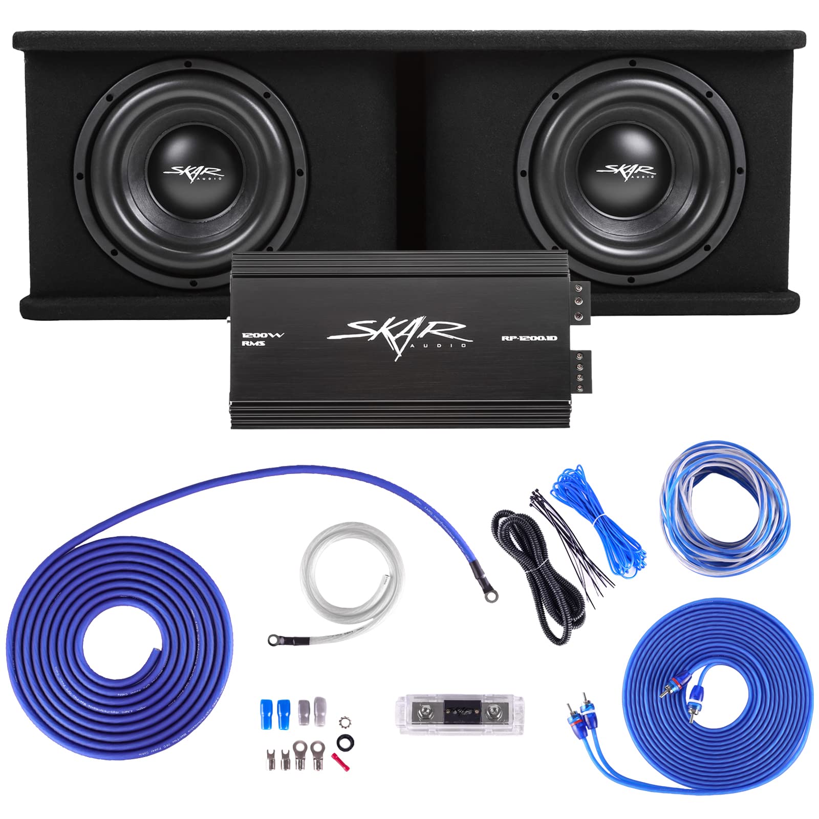 Skar Audio Dual 10' Complete 2,400 Watt Sdr Series Subwoofer Bass Package   Includes Loaded Enclosure With Amplifier