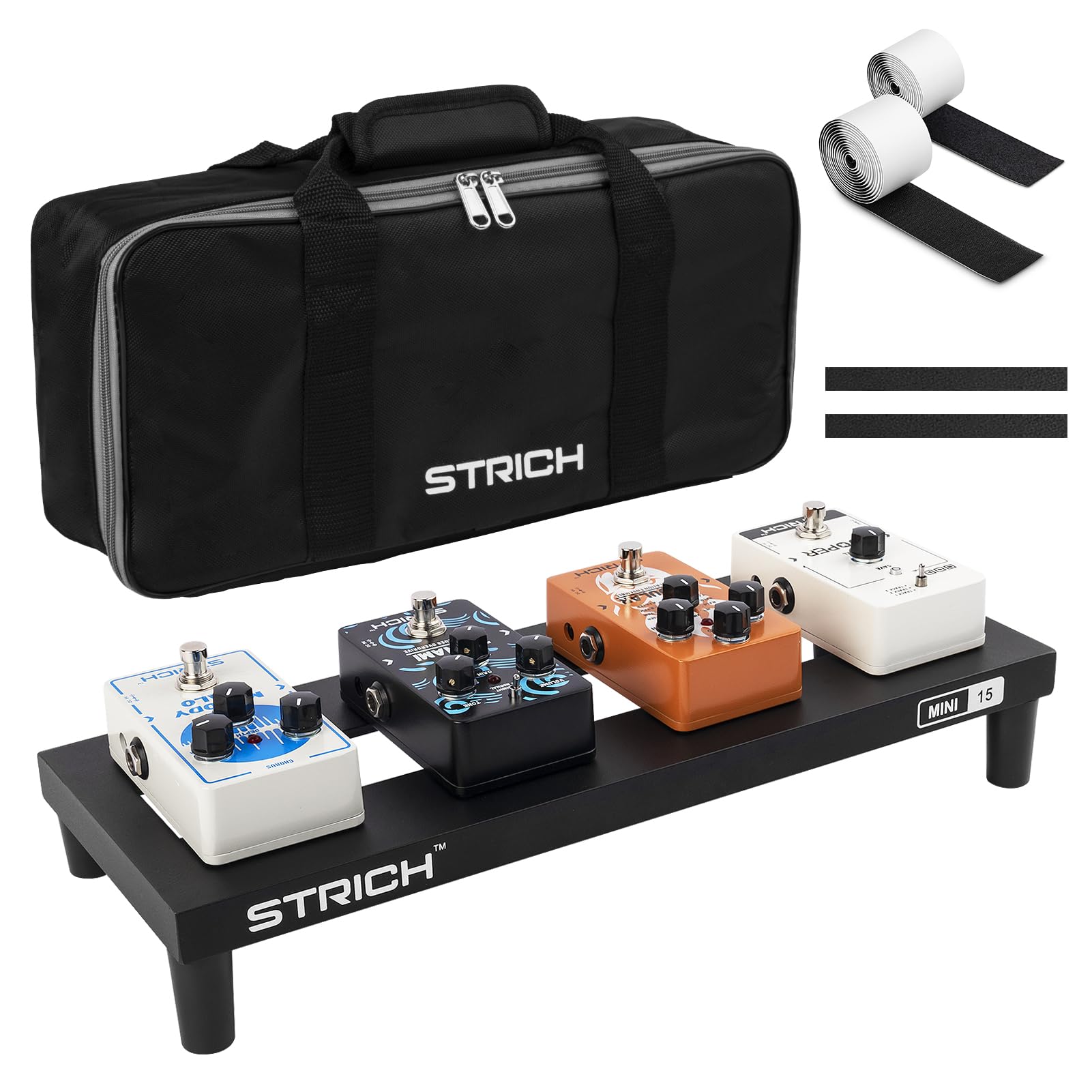 STRICH Guitar Pedal Board Aluminum Alloy 0.83lb Super Light Effect Pedalboard 15 x 5.7 with Carry Bag, MINI 15