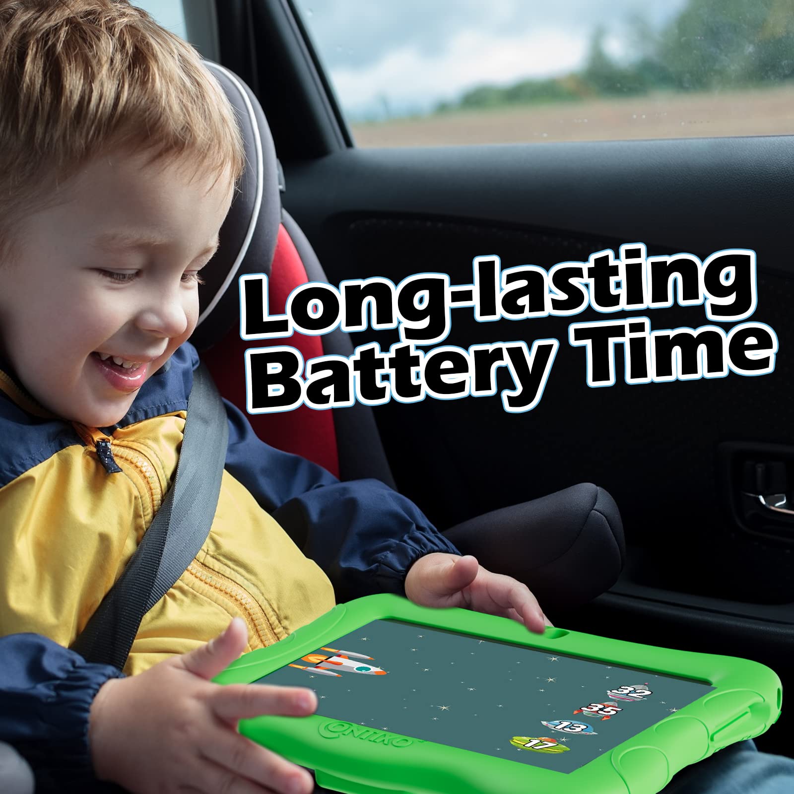 Contixo V9 7' Kids Tablet 32Gb   Includes 50+ Disney Storybooks & Stickers, Android 11, Wifi Learning Tablet With Parental Controls & Protective Case (2024 Model)   Green