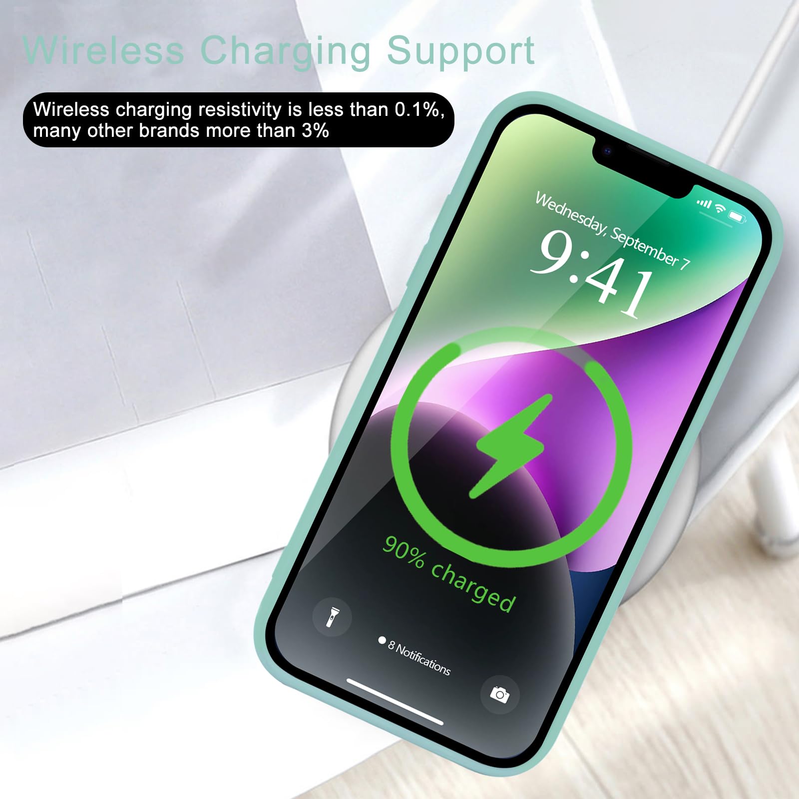 Wirvyuer For Iphone 14 Plus Case Cute Heart Pattern Soft Shockproof Slim Protective Silicone Phone Case Cover For Women Girls, F