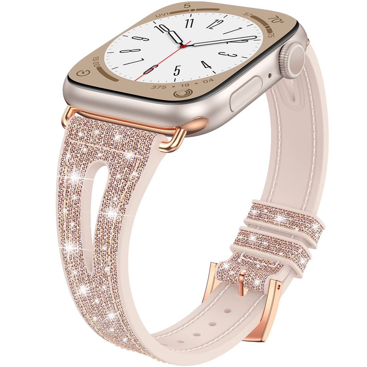 Goton Bling Thin Band For Apple Watch Bands 45Mm 44Mm 42Mm 41Mm 40Mm 38Mm Ultra 49Mm Series 9 8 7 Se 6 5 4 3 2 1, Women Silicone