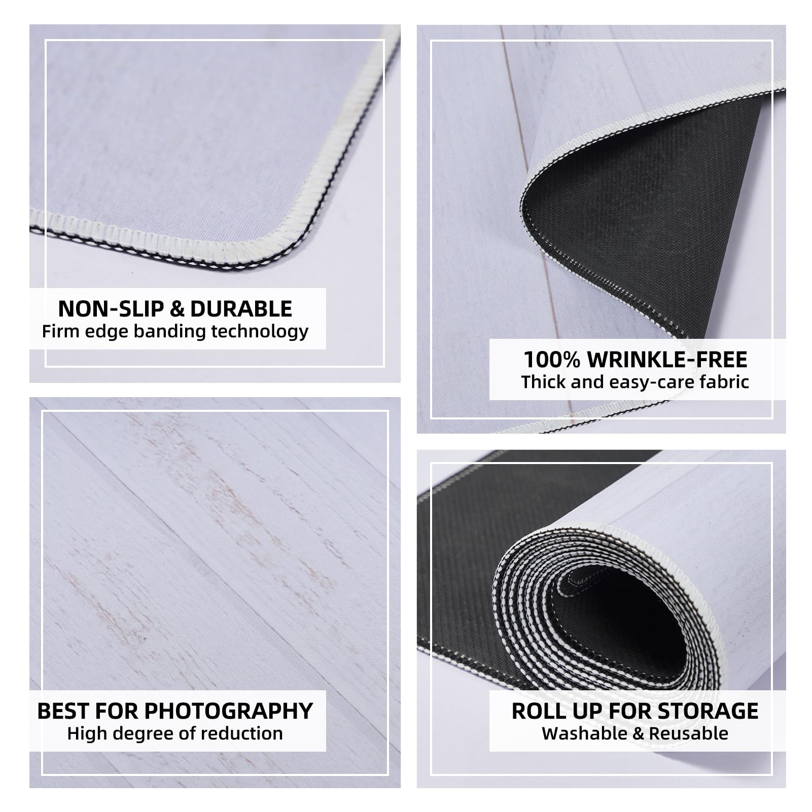 Kate Photography Floor Mats White Wood Floor Backdrop Newborn Photography Props Reflective Rubber Flooring Anti Slip Photography