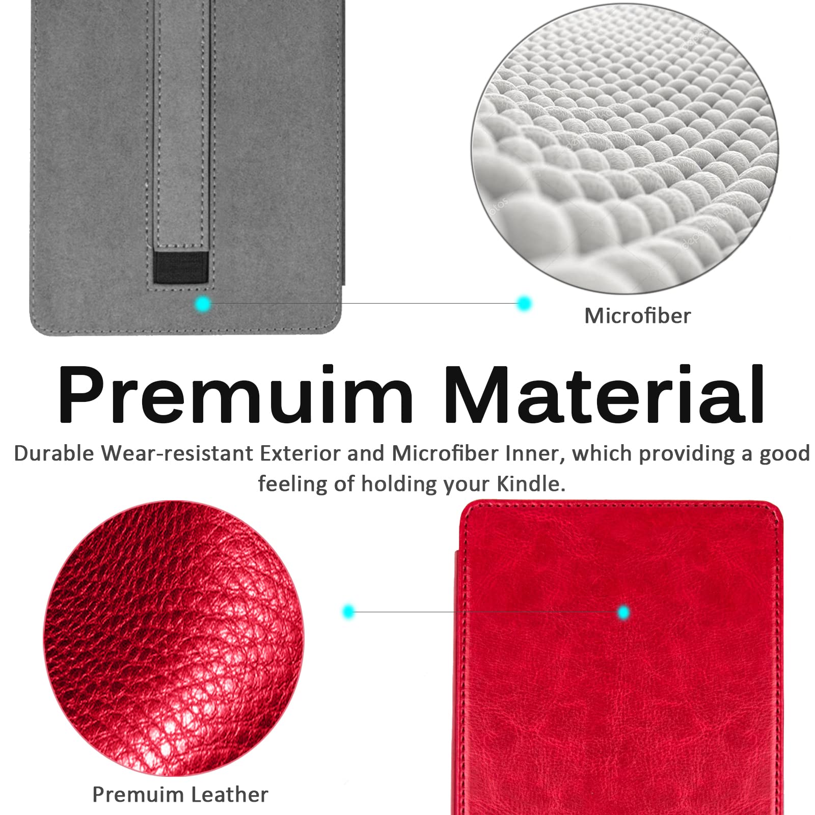 Miimall Compatible With Kindle Paperwhite 11Th Generation 2021 Leather Case With Hand Strap Leather Cover Cases For Kindle Paper