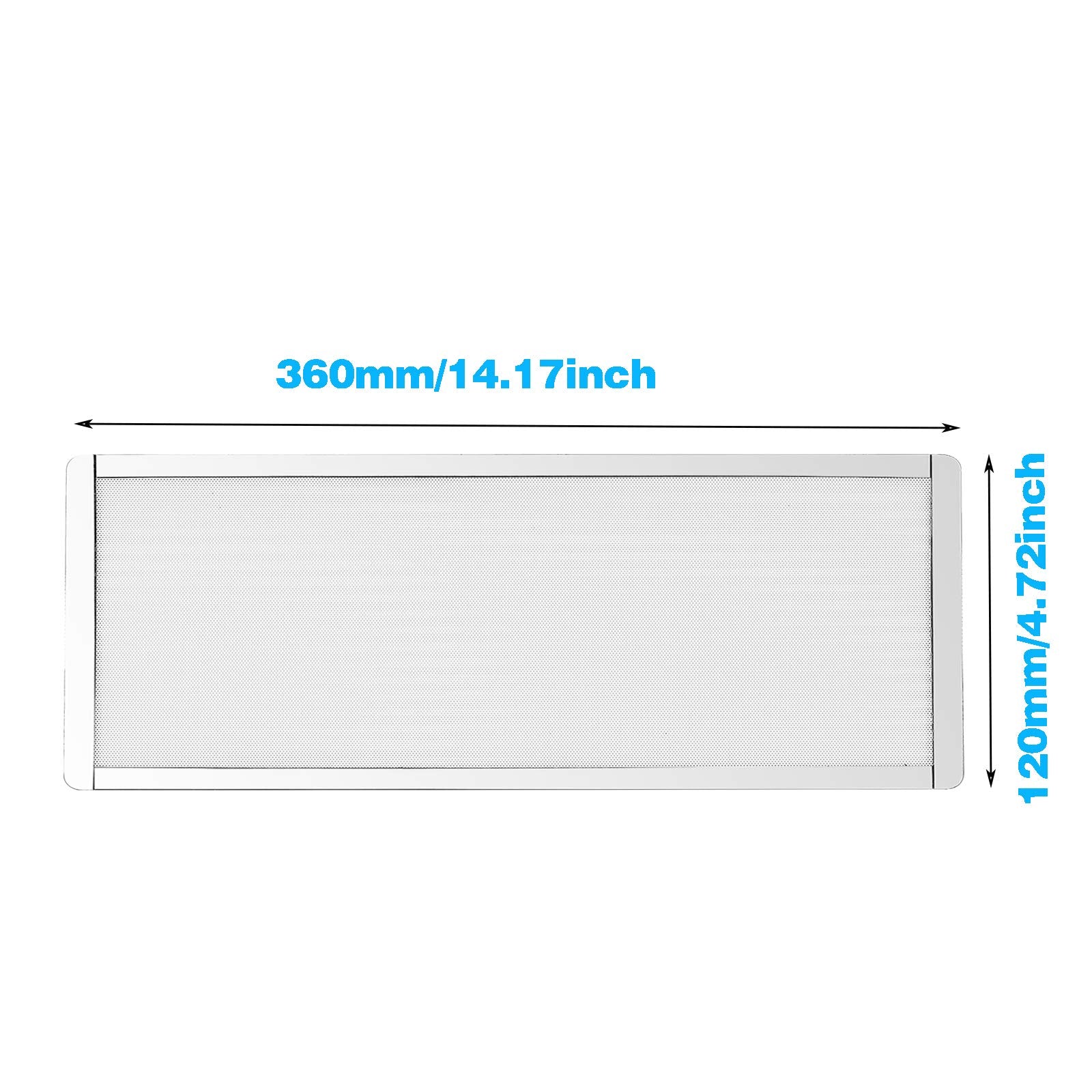 360Mm 120Mm X 2 Pc Fan Dust Mesh Filter 4.72Inch Pvc Computer Pc Case Dust Proof Filter Cover Magnetic White 2 Pack
