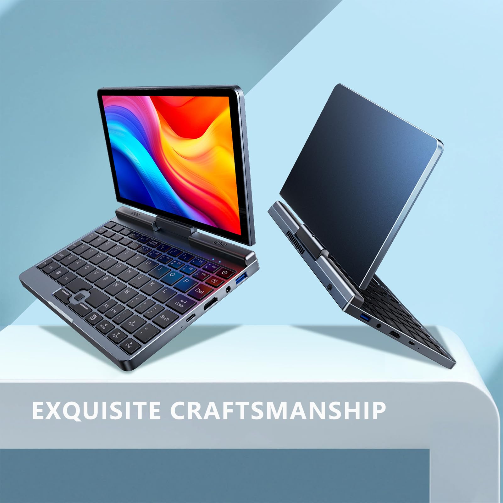 Mini Laptop 8 Inch Hd Touchscreen Portable 2 In 1 Computer, Windows 11 Pro Small Gaming Laptop,Intel N100 12 Gb Lpddr5 1 Tb M.2