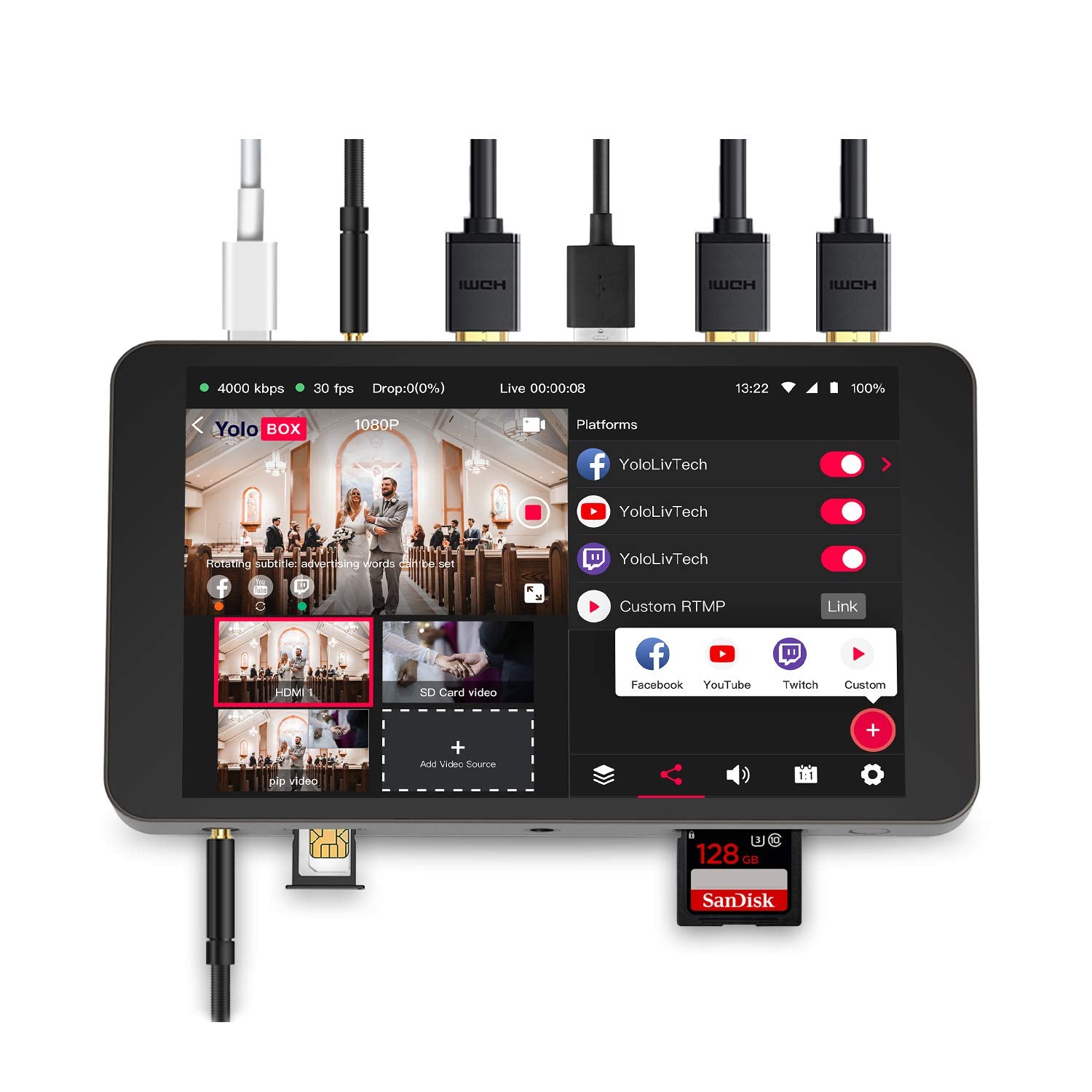 Rocstor Premium USB-C Multiport Adapter + PD Charging
