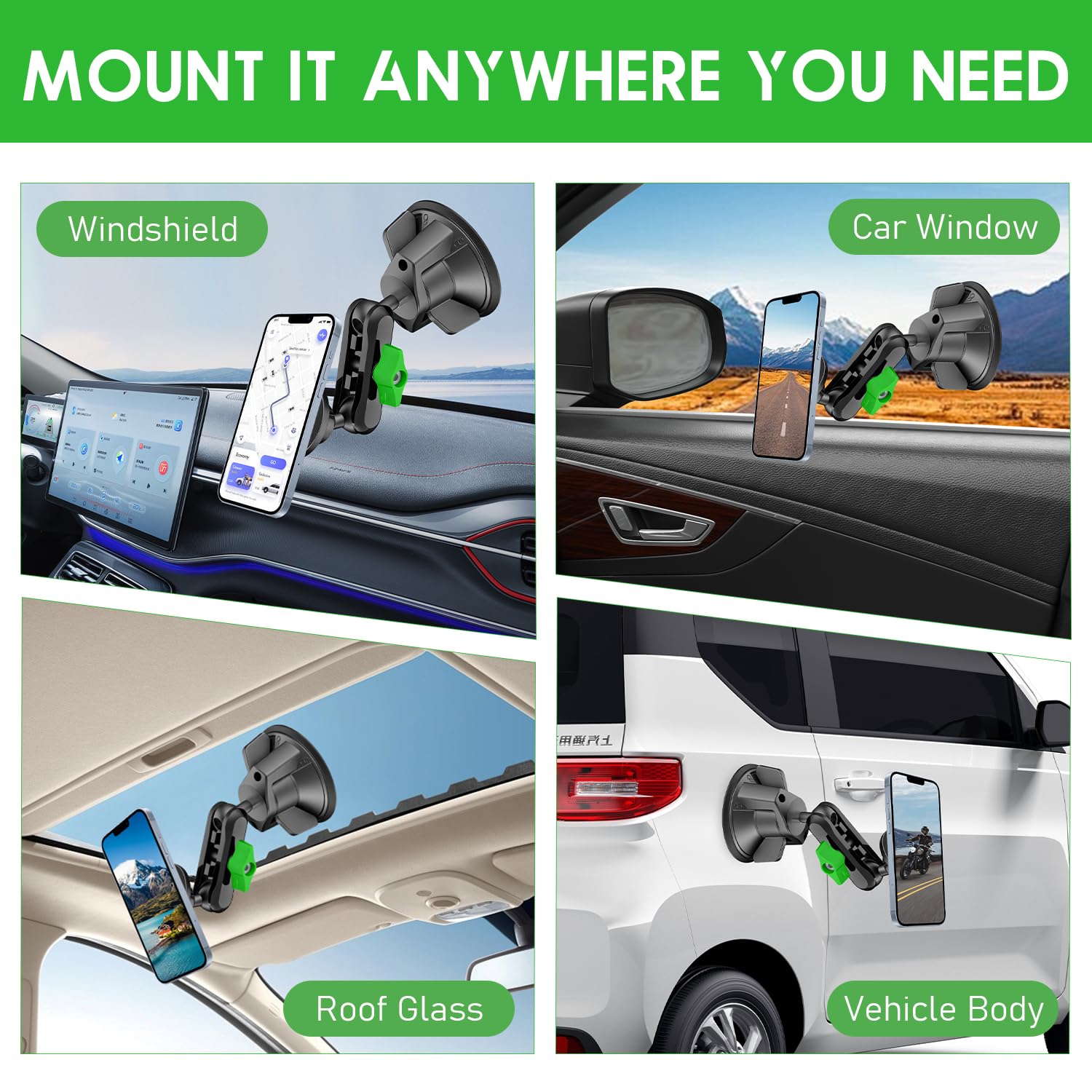 Psycat Chubby Grip Magnetic Dash Mount Suction Cup Phone Mount For Iphone Samsung All Smartphone 360 Rotation Magnetic Phone Hol