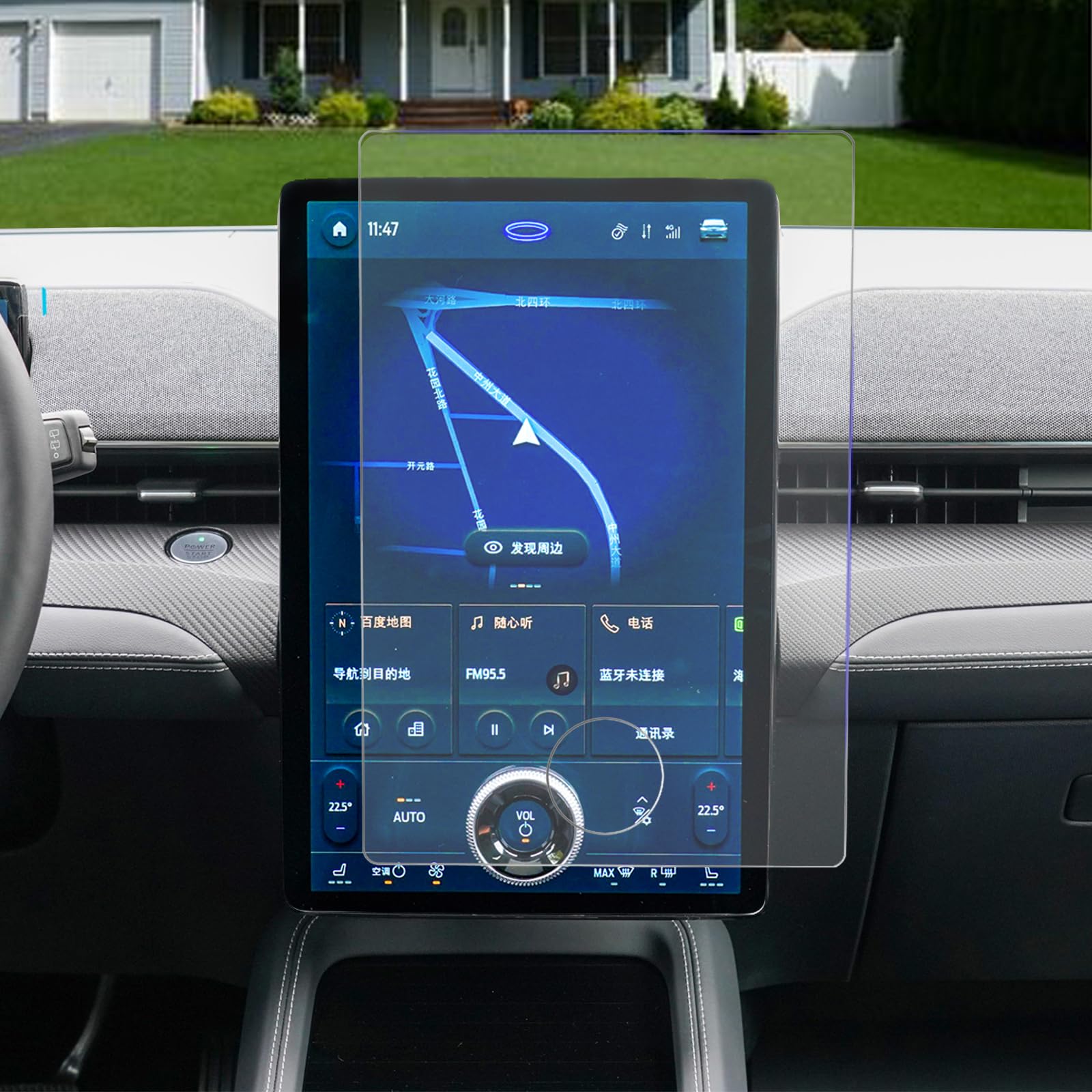 Carwiner Screen Protector For Mustang Mach E 2021 2025 Accessories, Ford F150 Lightning 2022 20255 15.5 Inch Tempered Glass For Ford F 150 & Mach E Anti Glare Fingerprint Navigation Protection