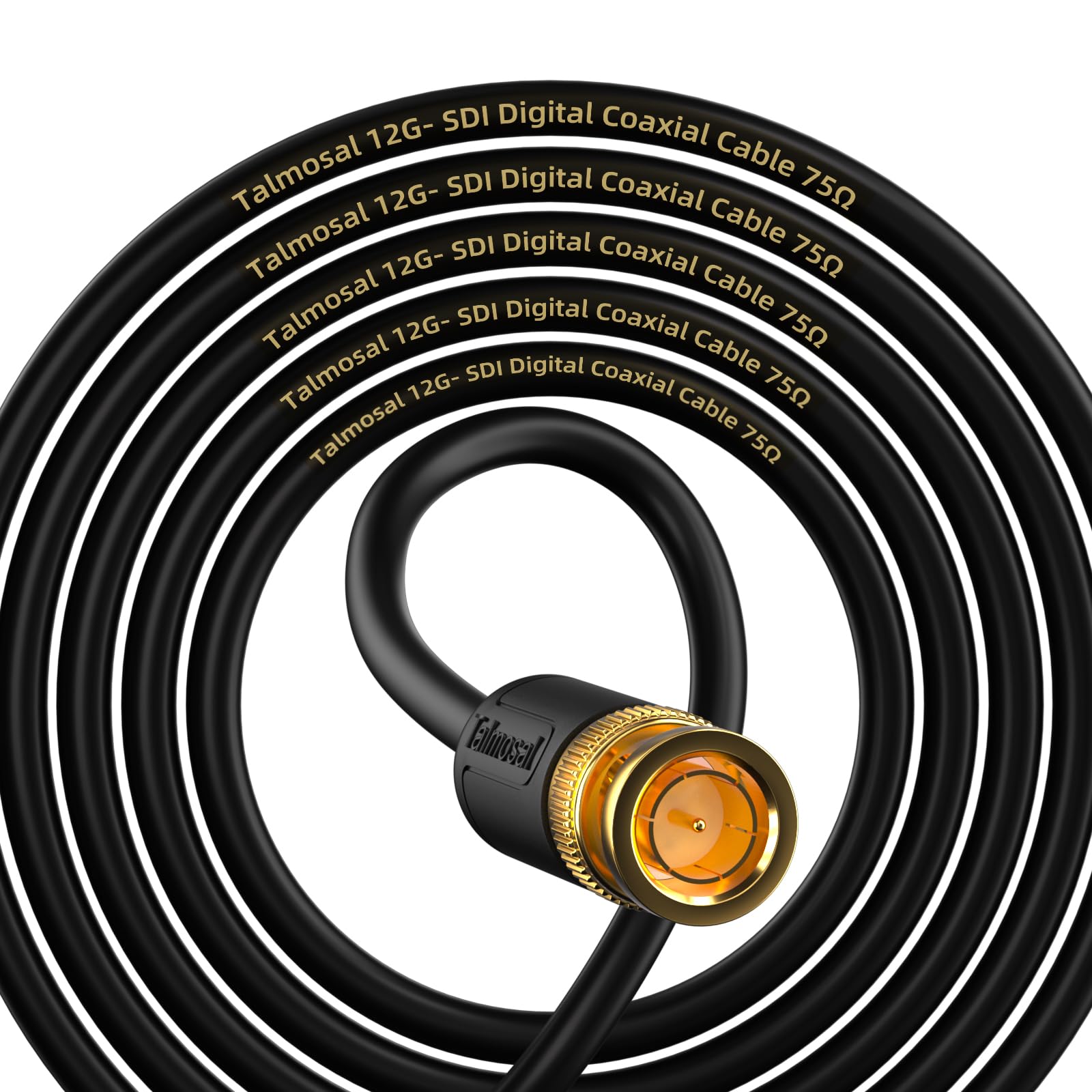 Talmosal 12G Sdi Cable 6.6 Ft, Rg11 Coax 4K Bnc Cable Supports Hd Sdi/3G Sdi/6G Sdi/12G Sdi/4K/8K 75 Ohm 4K Sdi Video Cable For