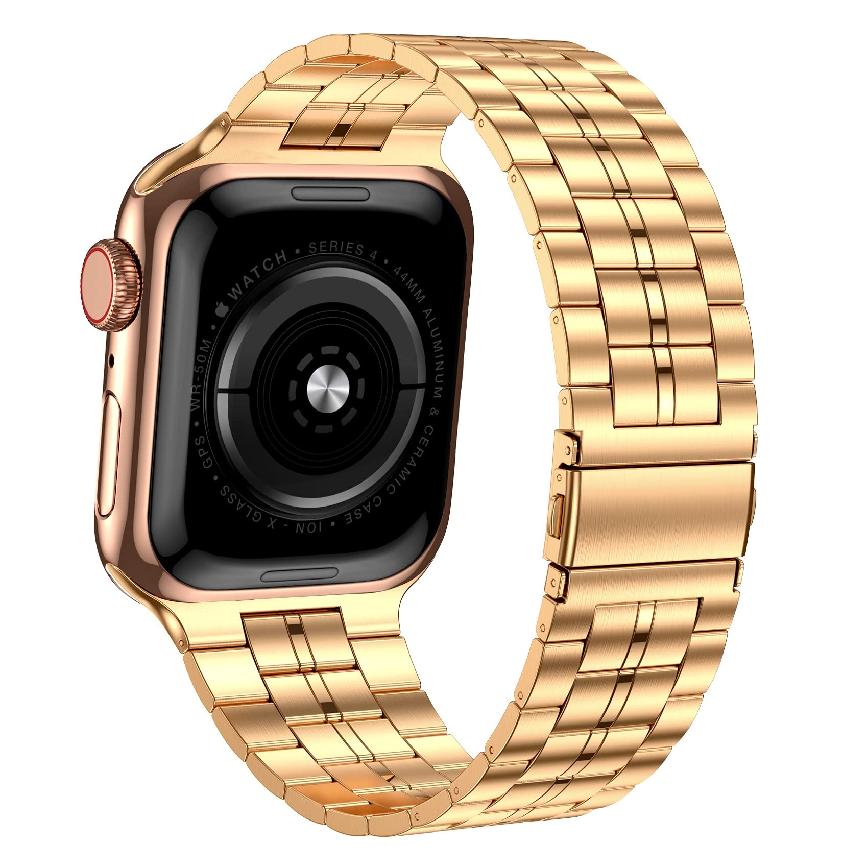 Fitlink Ultra Thin Stainless Steel Metal Wristband Strap For Apple Watch 38/40/41/42/44/45Mm, Replacement Bracelet Band Compatib