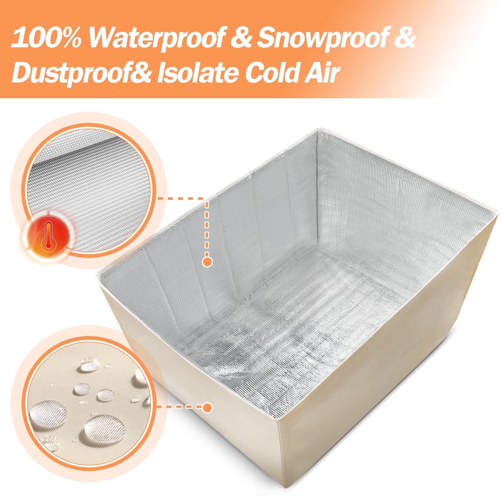 Window Air Conditioner Cover Outside Unit For Winter Insulation, Window Ac Covers With 3 Layers Insulation, Waterproof & Dust Pr