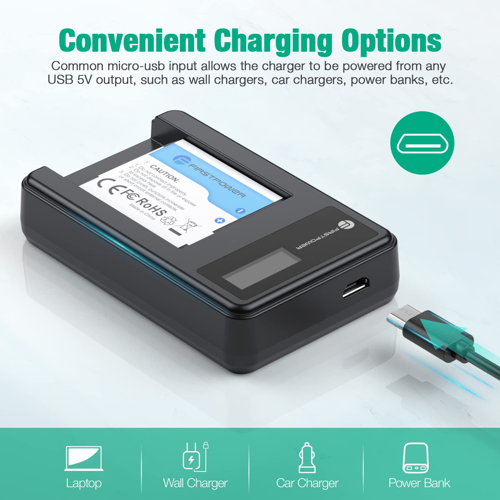 FirstPower NB-11L NB-11LH Battery & USB Charger Kit for Canon PowerShot Elph A SX Series Digital Camera Black