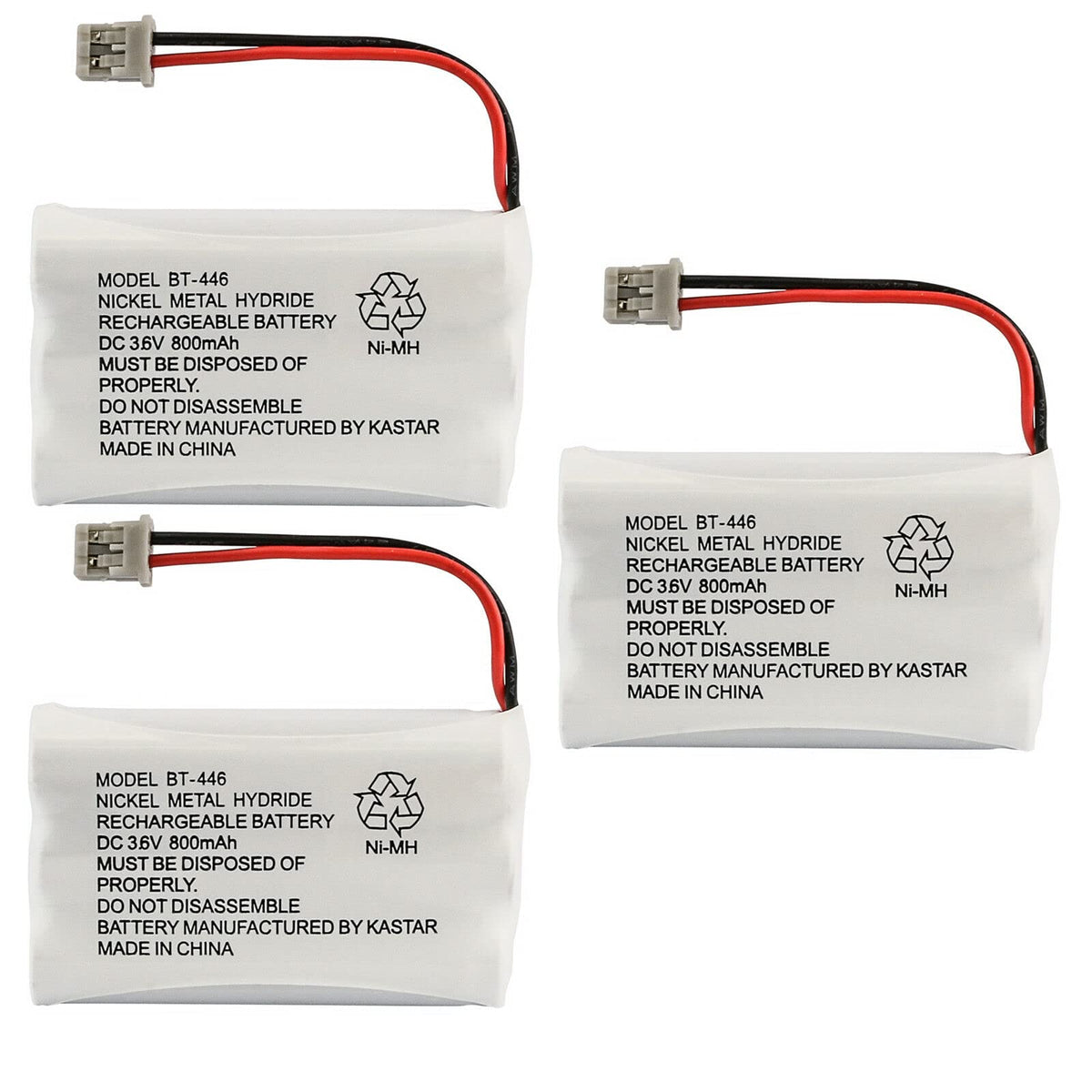 Kastar 3 Pack Bt446 Cordless Phone Battery, Genuine Uniden Quality, For Uniden Bt 446 Bt446, Bp 446 Bp446, Bt 1005 Bt1005, Tru88