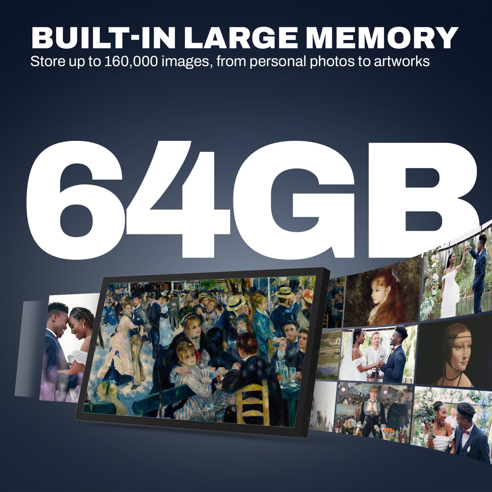 Arktronic 21.5 Inch Fhd Extra Large Digital Picture Frame Touchscreen, Wifi Large Digital Photo Frame, Instantly Share Photo/Vid