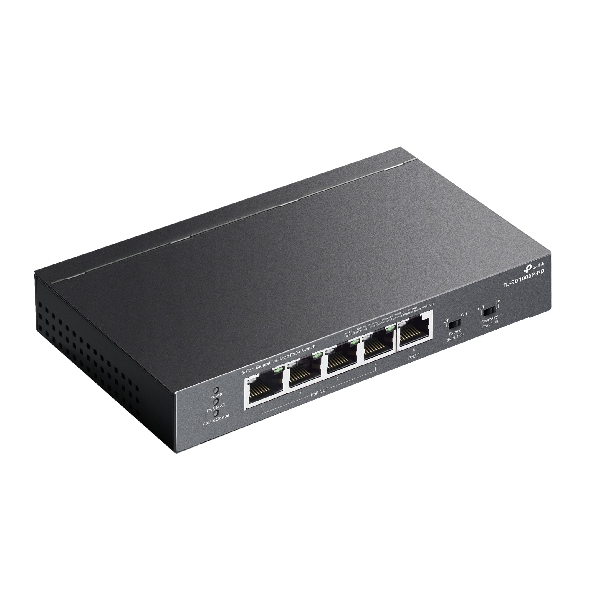 Tp Link Tl Sg1005P Pd | 5 Port Poe Passthrough Gigabit Ethernet Switch | 1 Poe++ In@90W, 4 Poe+ Output Up To 66W | Plug & Play |