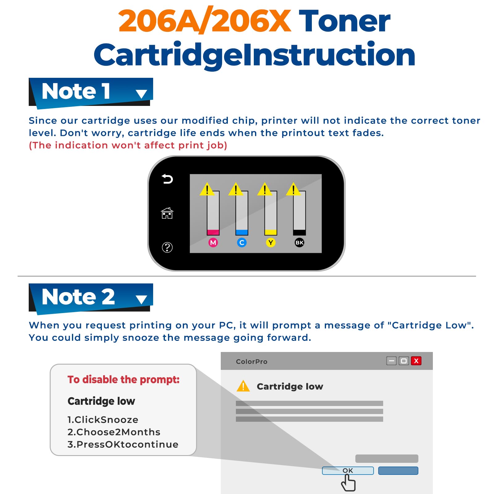 206X Toner Cartridges 4 Pack High Yield Pro Mfp M283Fdw M283Cdw,Compatible For Hp 206X 206A Hp206A Hp206X Toner Cartridges Set(W